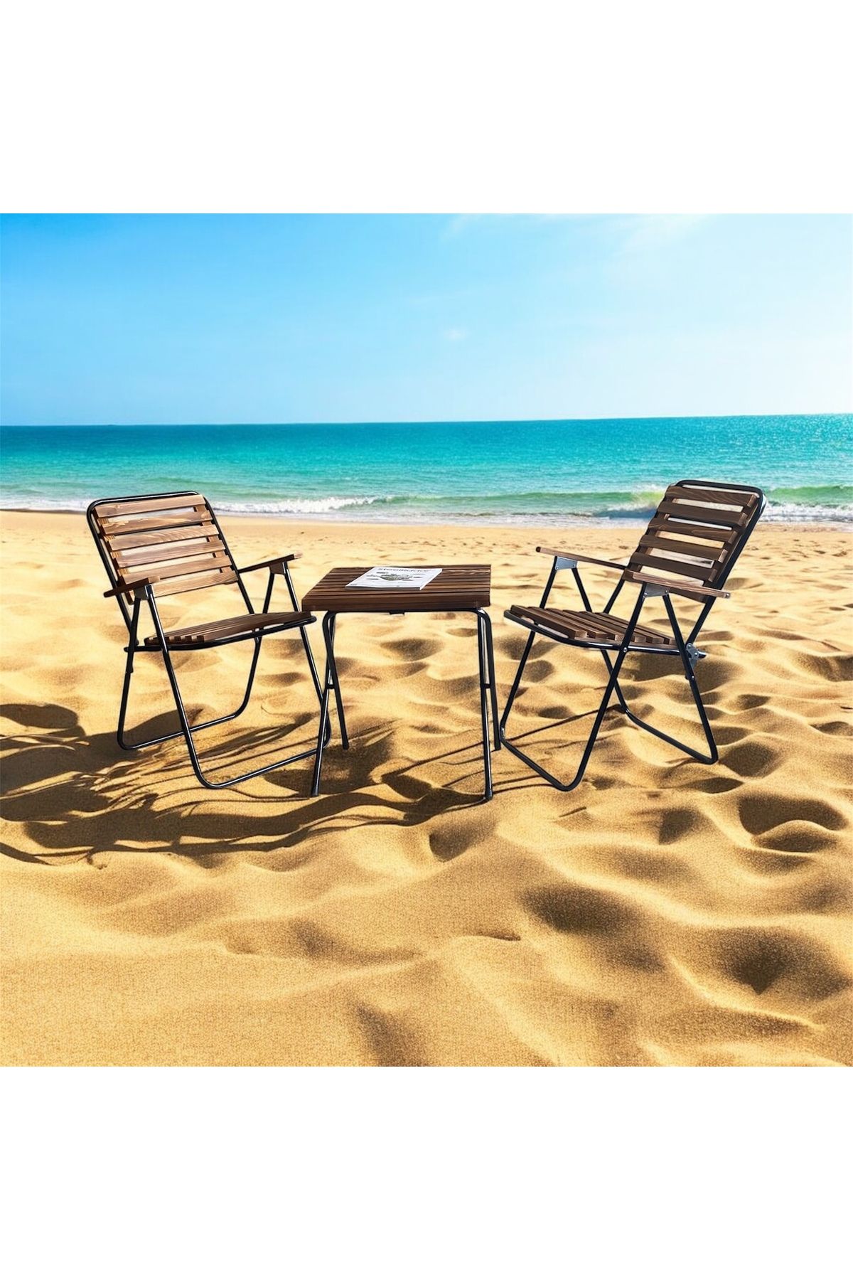 İBAY METAL Katlanabilir 3’lü taşıma çantalı bistro set