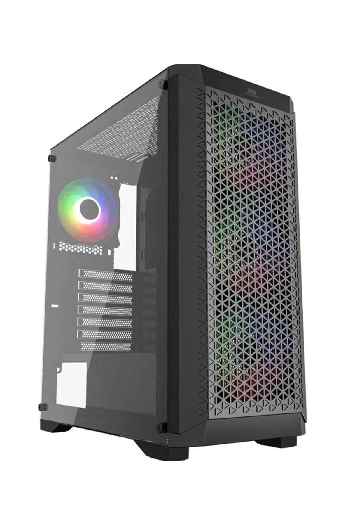 Vobotek Teknoloji PowerBoost PB-PS5847B 600W ATX USB 3.0 Rainbow Fanlı Mesh Gaming Siyah Kasa