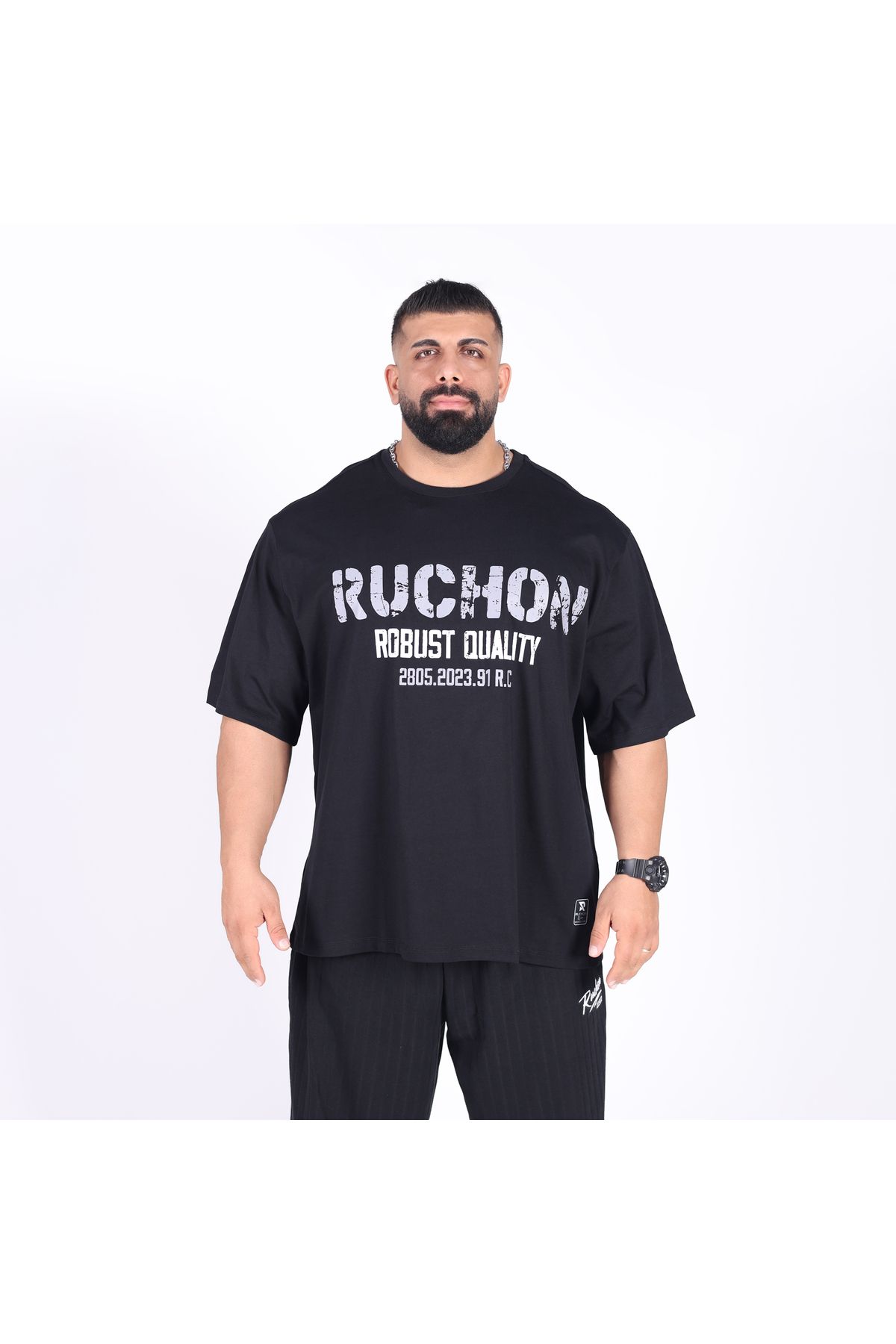 RUCHON NUTRITION Erkek Oversize Spor Tişört | %100 Pamuk Fitness T-shirt - RUCHON SPORTS R.R. QUALITY 2805