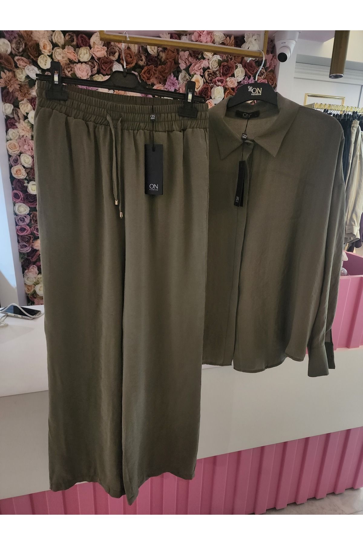 On Fashion haki kadın pantolon