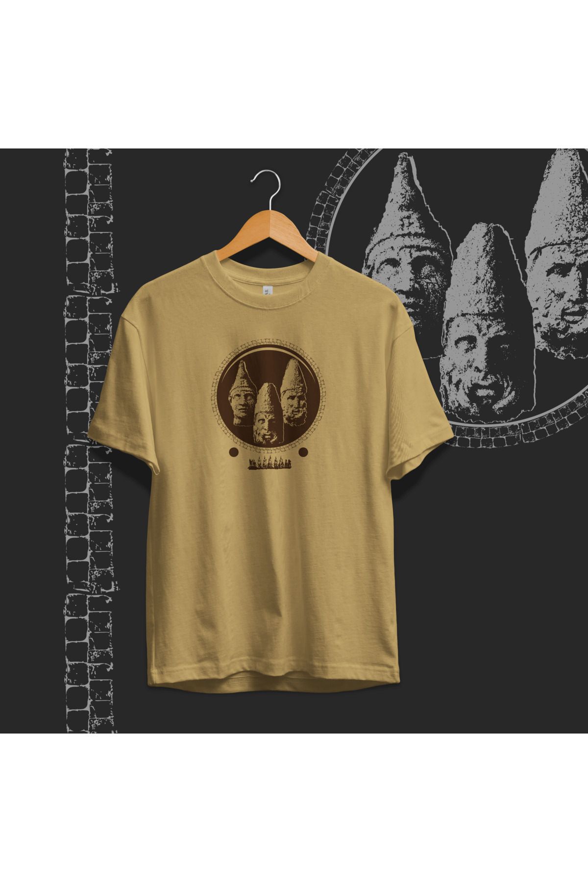 Hystoric Wear Nemrut Dağı Heykelleri Baskılı Basic T-shirt