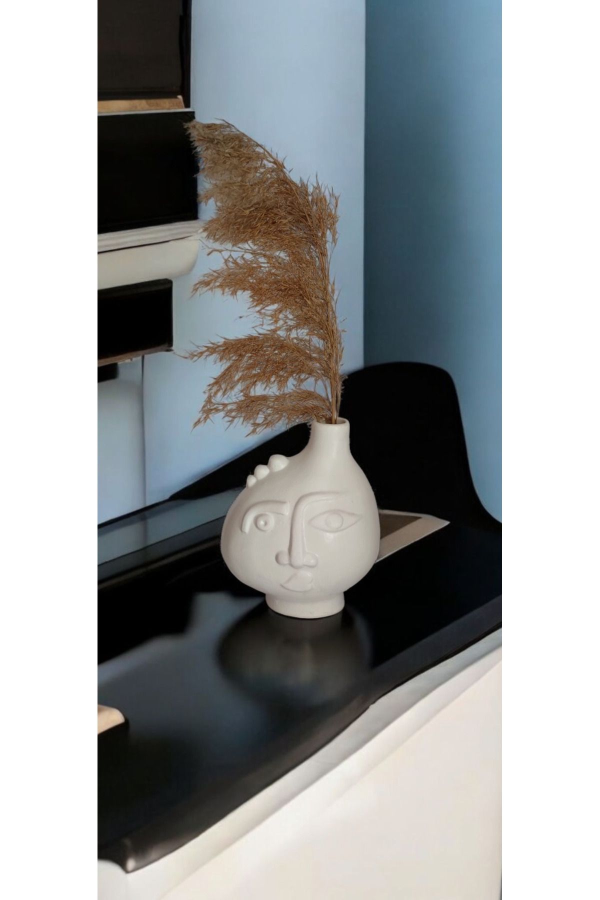 rubbyhome yüz desenli dekoratif vazo