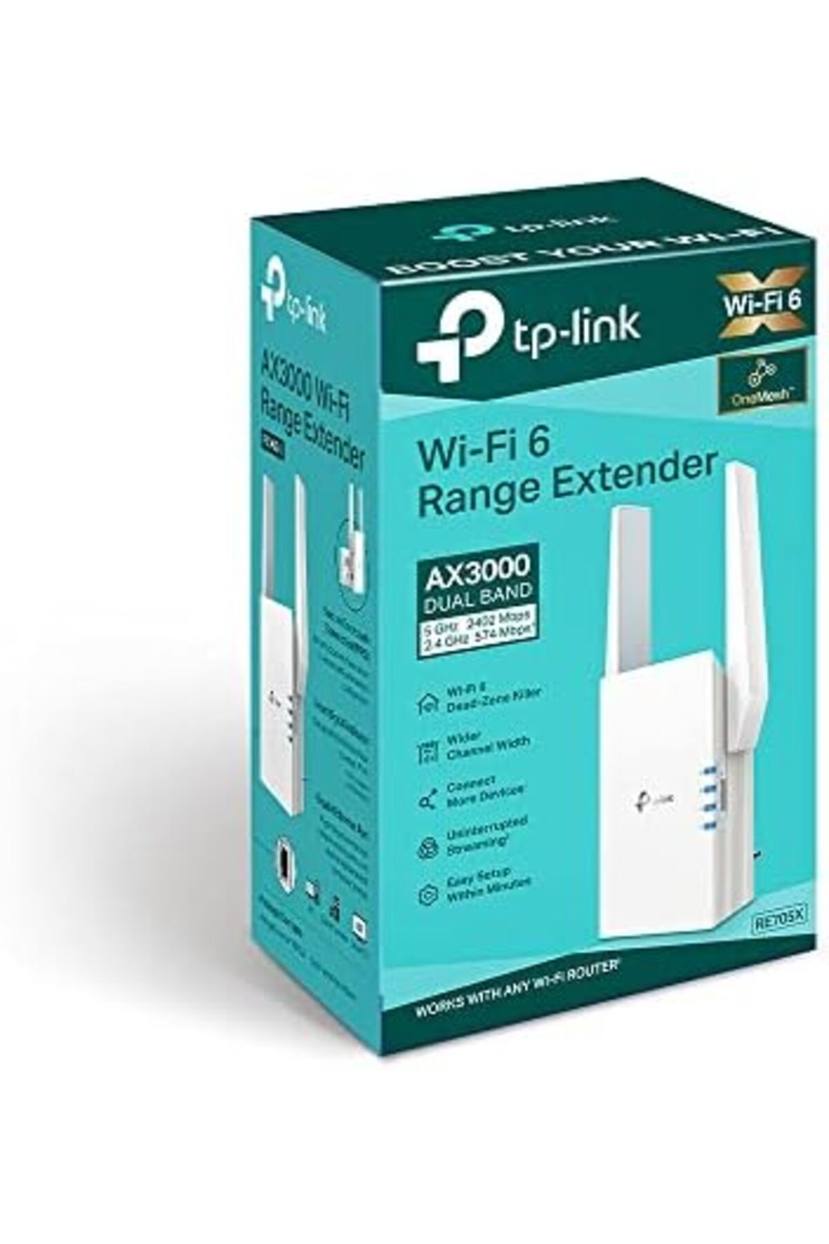 TP-LINK-TP-Link Dual Band AX3000 Wi-Fi 6 Range Extender RE705X 7