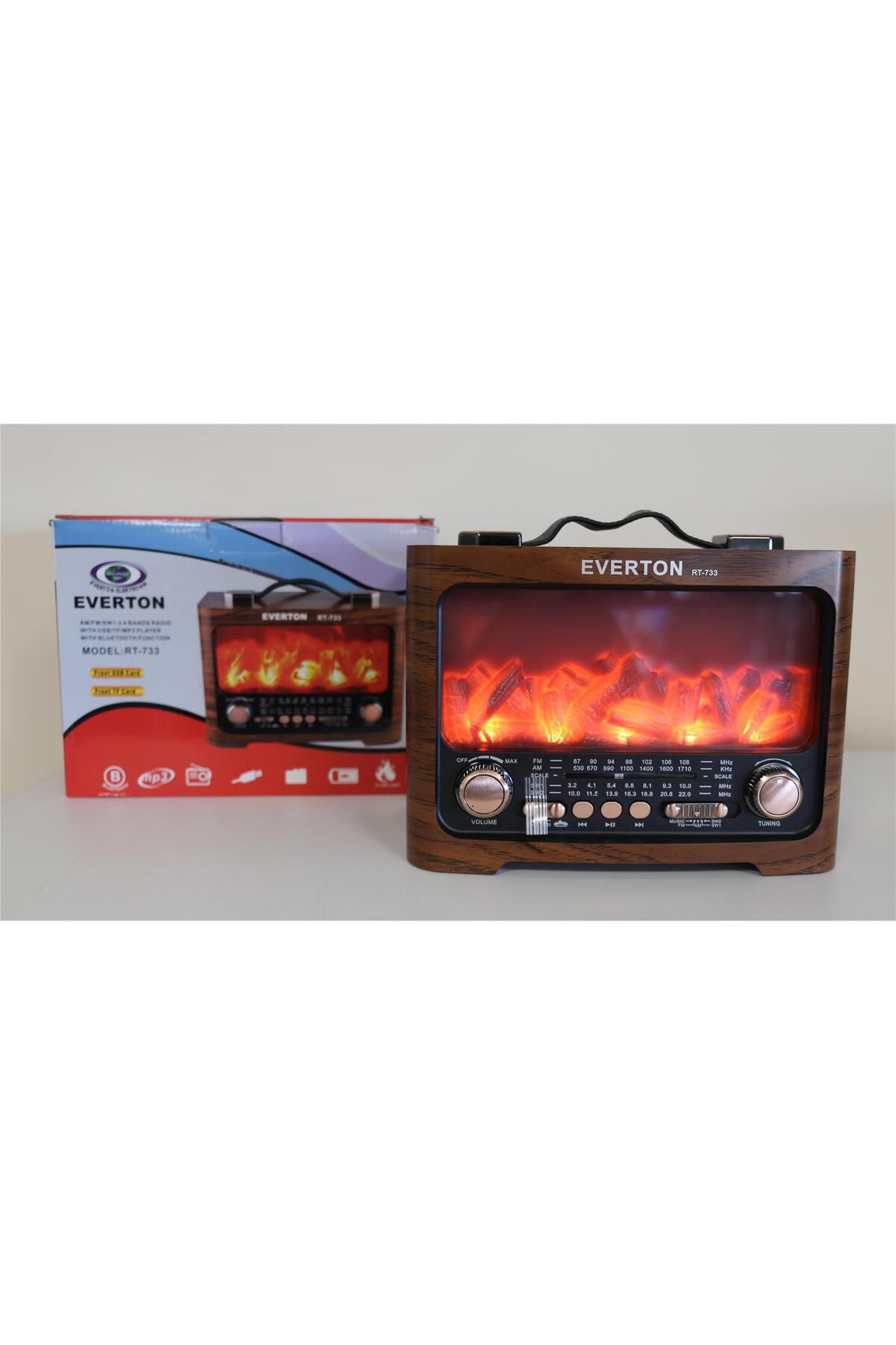 Vobotek Teknoloji Everton Rt-733 Bluetooth Fm-Usb-Tf-Aux Şarjlı Nostaljik Radyo