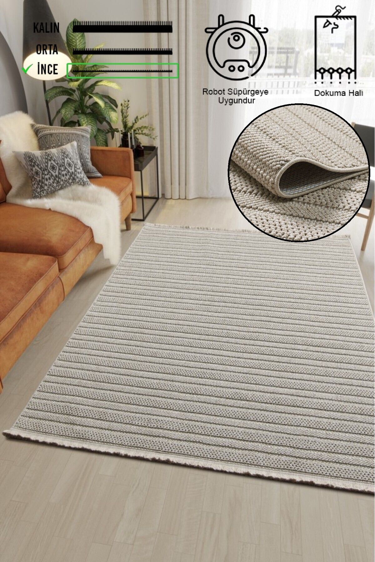 vinosahome Yumuşak Bukleli Bej Halı Salon Mutfak Yolluk Antre Balkon Oturma Çocuk Yatak Odası Halısı Kilim
