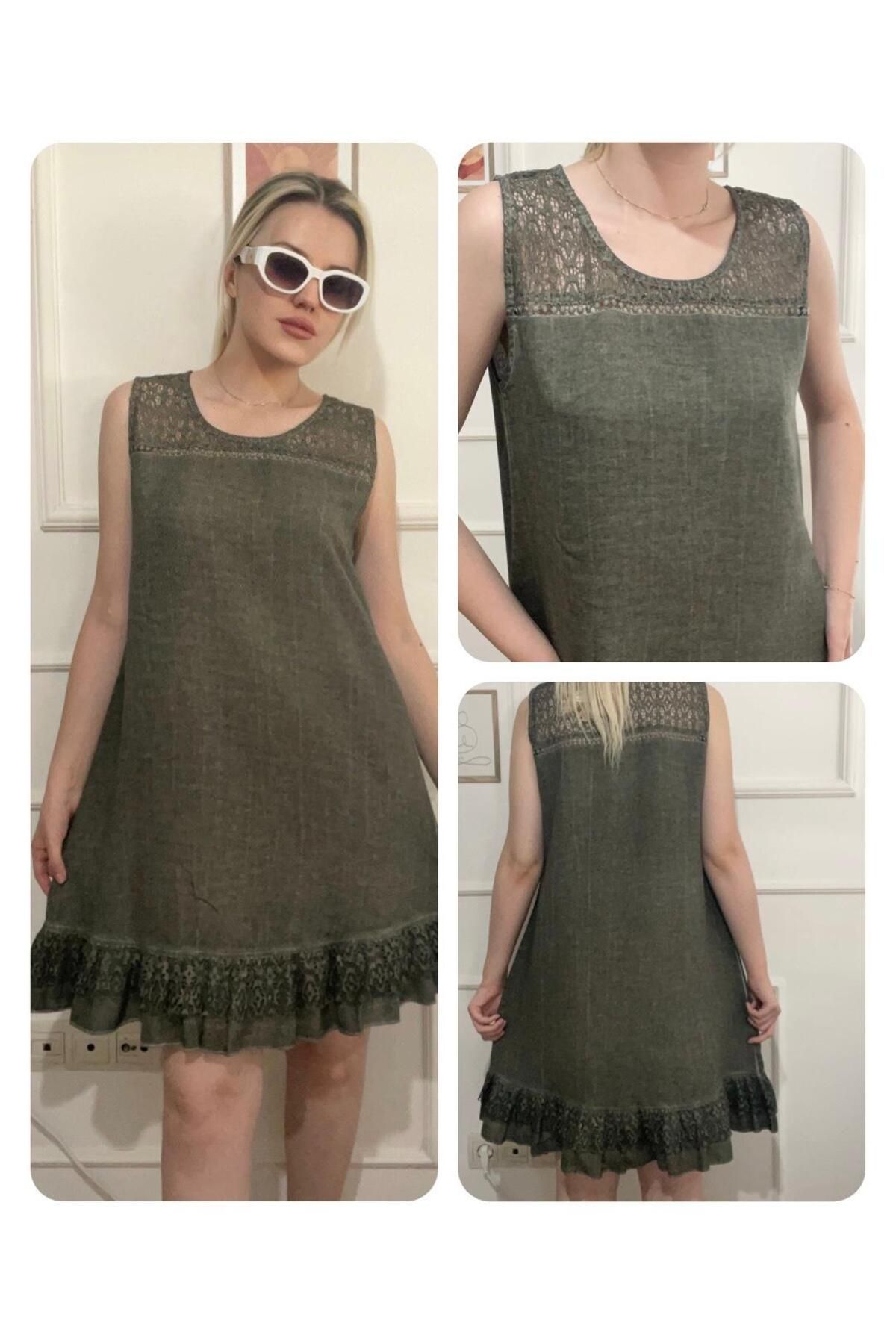 anne moda ankara Üstün Kalite, Kalın Askılı, Dantel Detaylı,%100 Pamuklu, Elbise