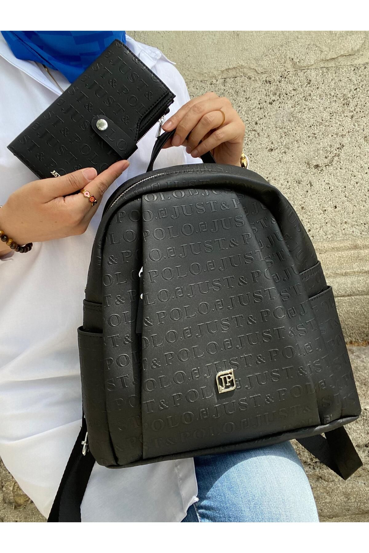 Just Polo Kadın Siyan 9 Bölmeli Orta Boy Spor Okul Günlük Çantası