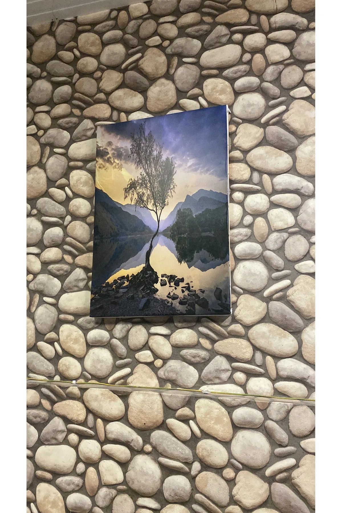 2020 Canlı Renk Doğa Manzaralı Kanvas Tablo 50x70cm Rengi Solmaz Islak Bezle Silinebilir.