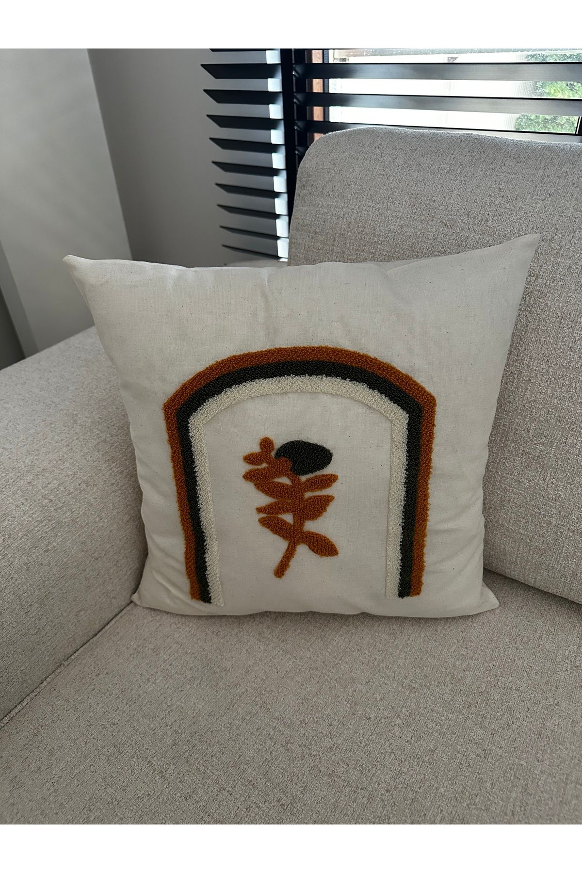 NURHAN HOME COLLECTION 1 Adet Punch Nakışlı Kırlent Kılıfı