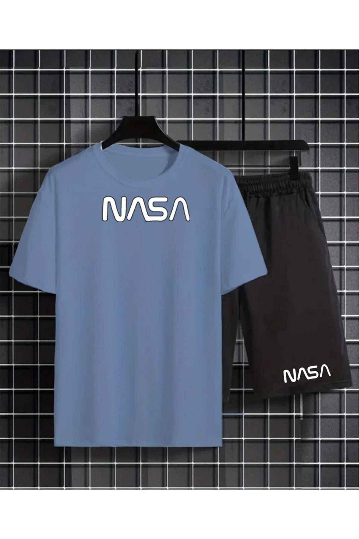 HOFFNUNG Full Short Tişört Şort Nasa Baskılı Takım