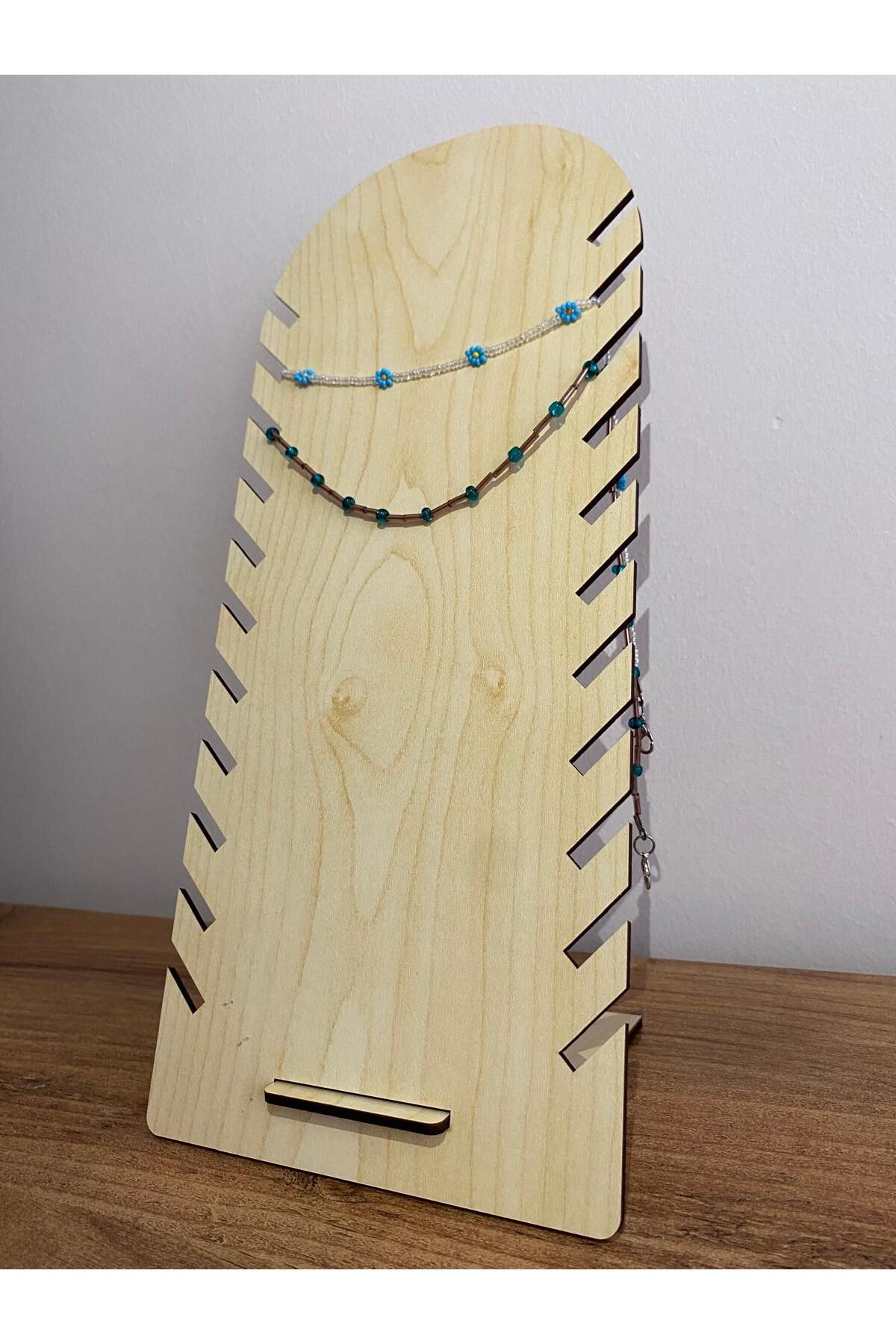 ÇAKRA Ahşap Kolye -Takı Standı 3mm (30x14cm)