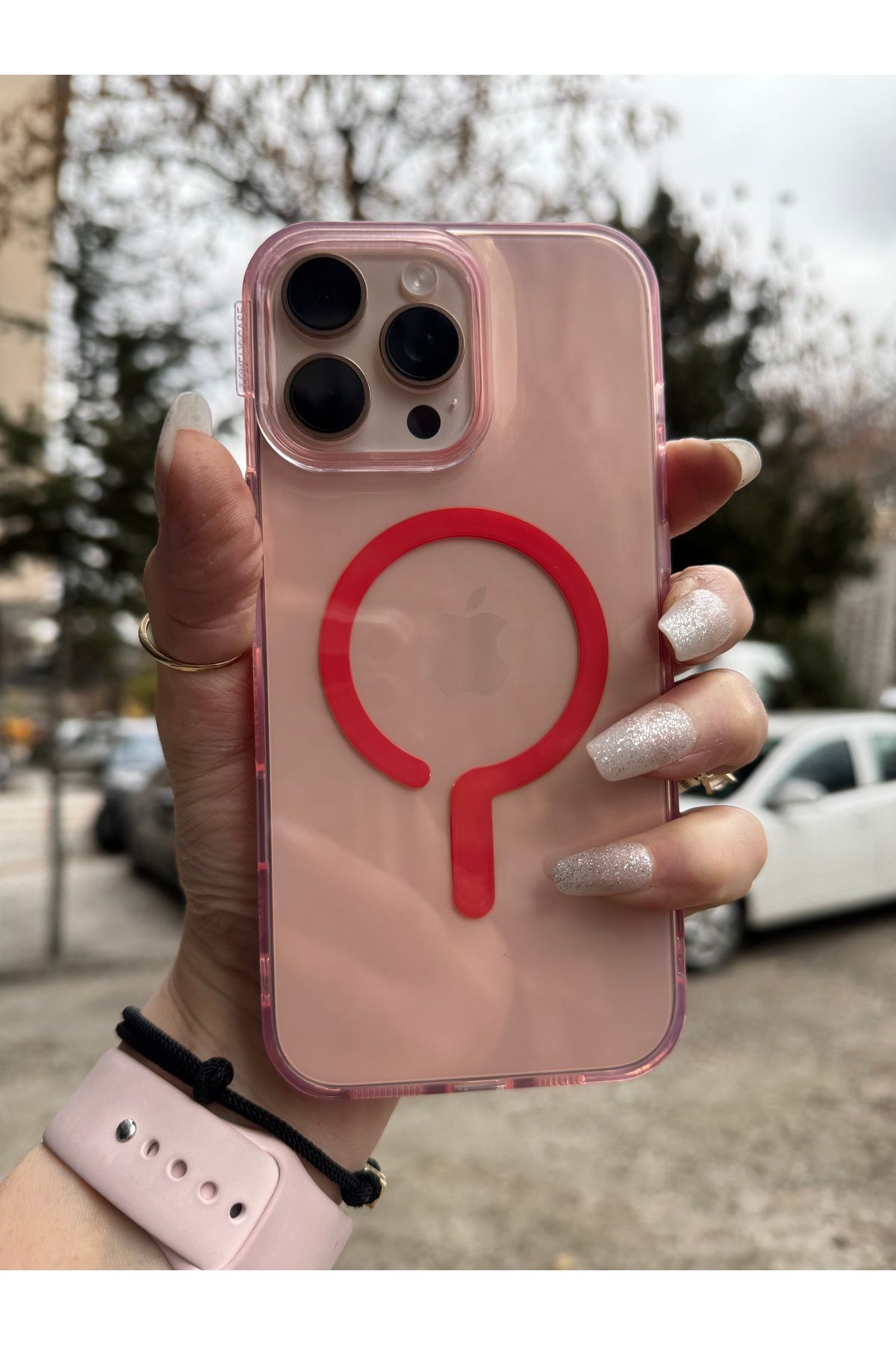 DÜNYA AKSESUAR iPhone 11 pro max uyumlu renkli şeffaf megsafe şarj tam koruma sert silikon kılıf