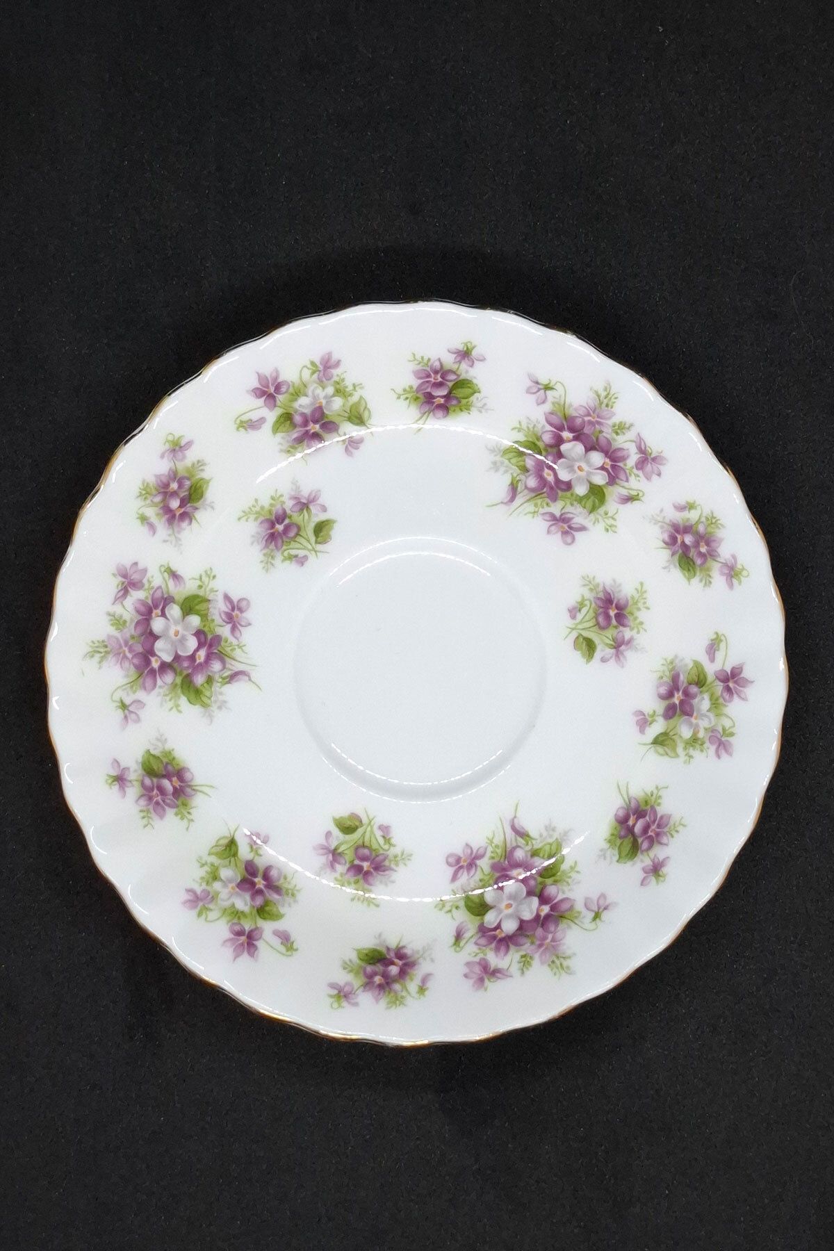 Royal Albert Sweet Violets Bone China England Antika Porselen Kahve Fincan Tabağı 12 cm