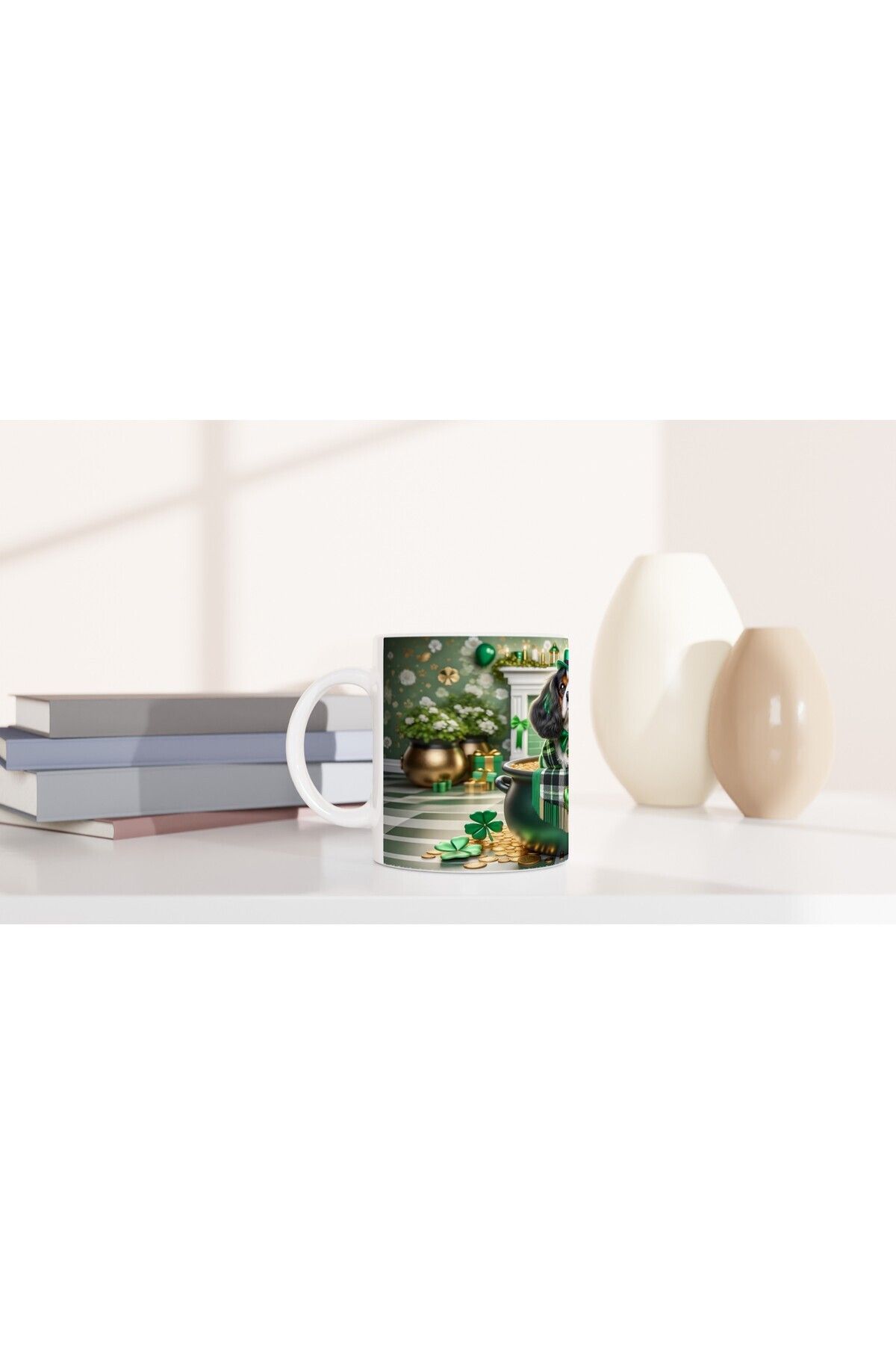 MESCHAIN-Cavalier King Charles Looking from the Pot of Luck Themed Printed Mug 6