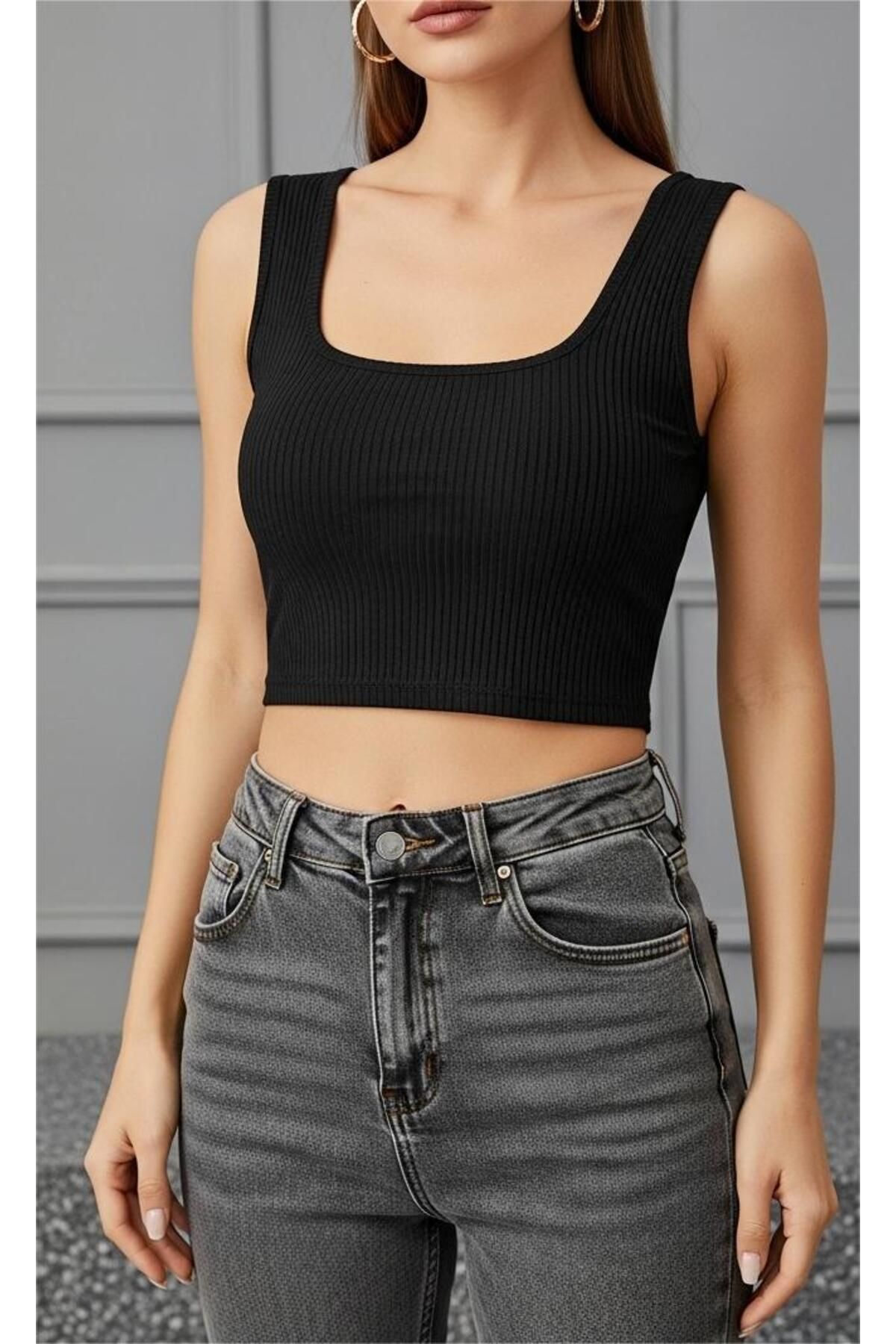 Butikdolabın Kadın Kare Yaka Crop Büstiyer
