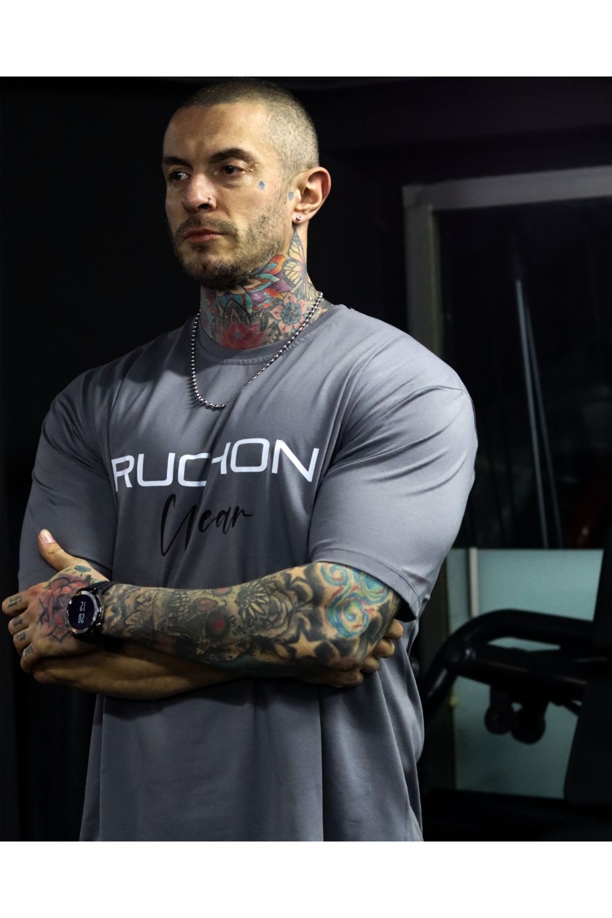 RUCHON NUTRITION Erkek Fit Kalıp Spor Tişört | %100 Pamuk Basic T-shirt - RUCHON FITSIZE DESIGNED IN USA