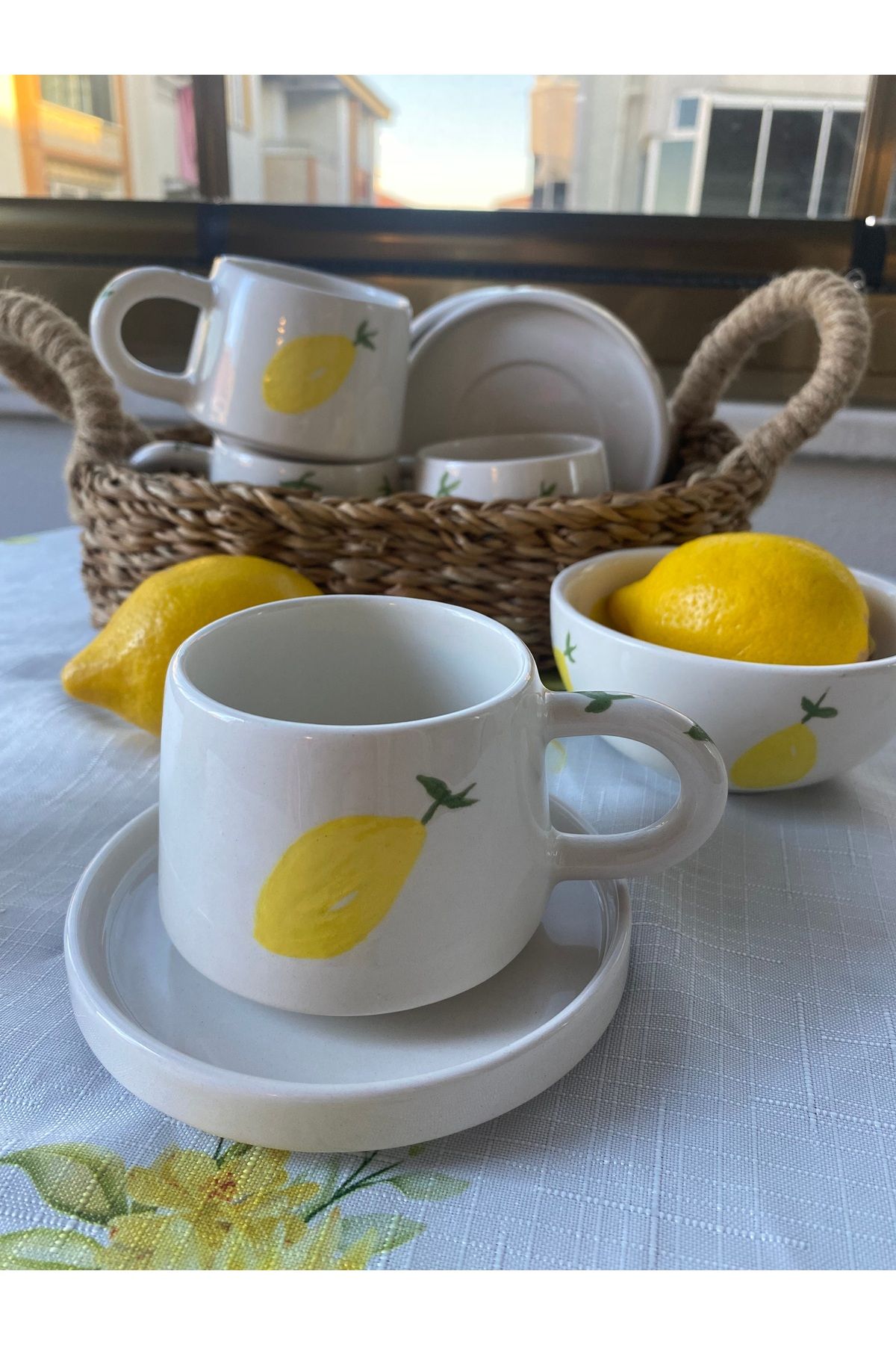 Perabutik Seramik Kupa Limonlu %100 El Yapımı 200ml.