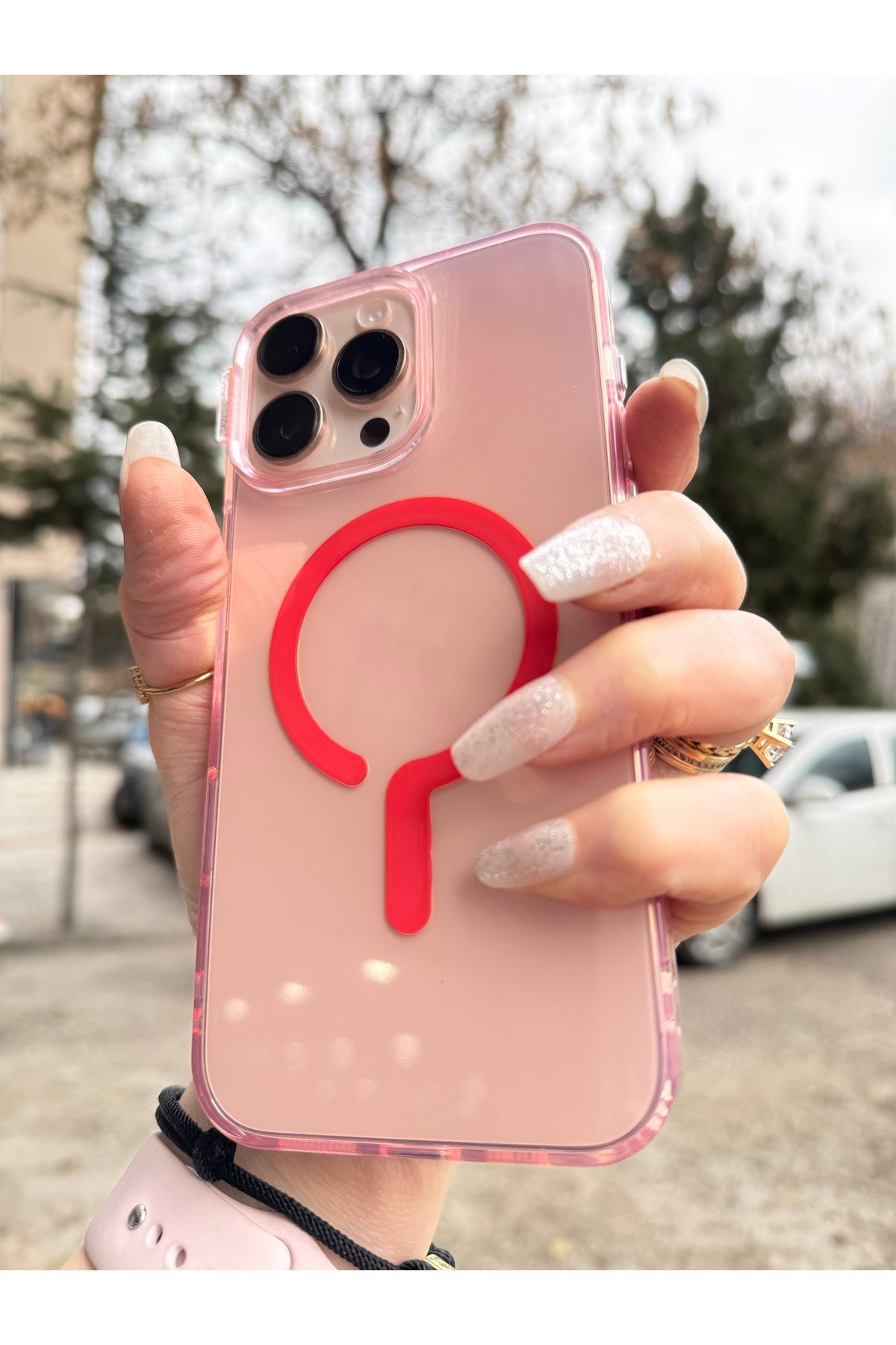 DÜNYA AKSESUAR iPhone 12 pro max uyumlu renkli şeffaf megsafe şarj tam koruma sert silikon kılıf