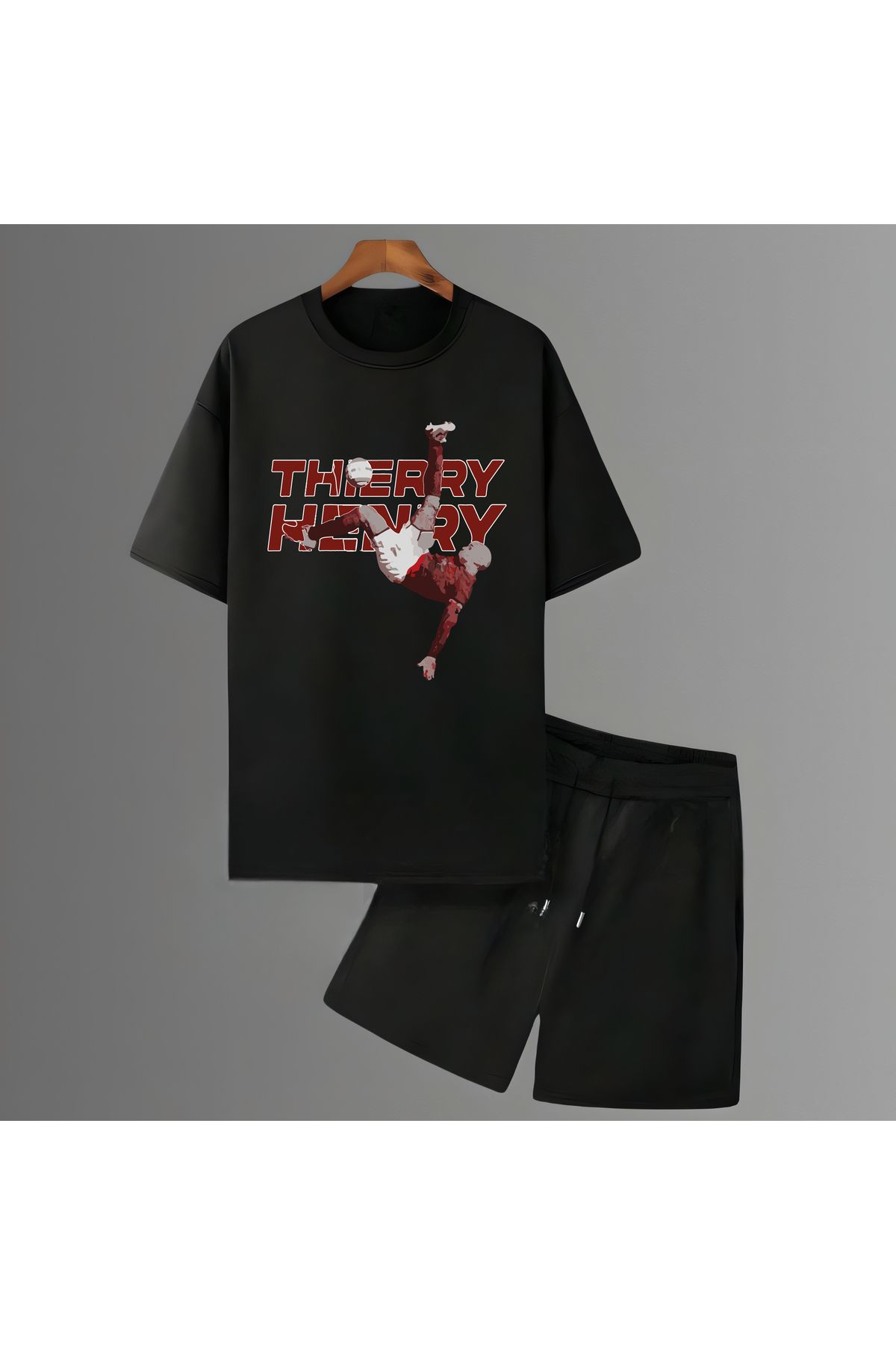 Biy Store Thierry Henry rövaşata fotoğraf forma unisex kadın erkek kısakollu tişört t-shirt şort takımı