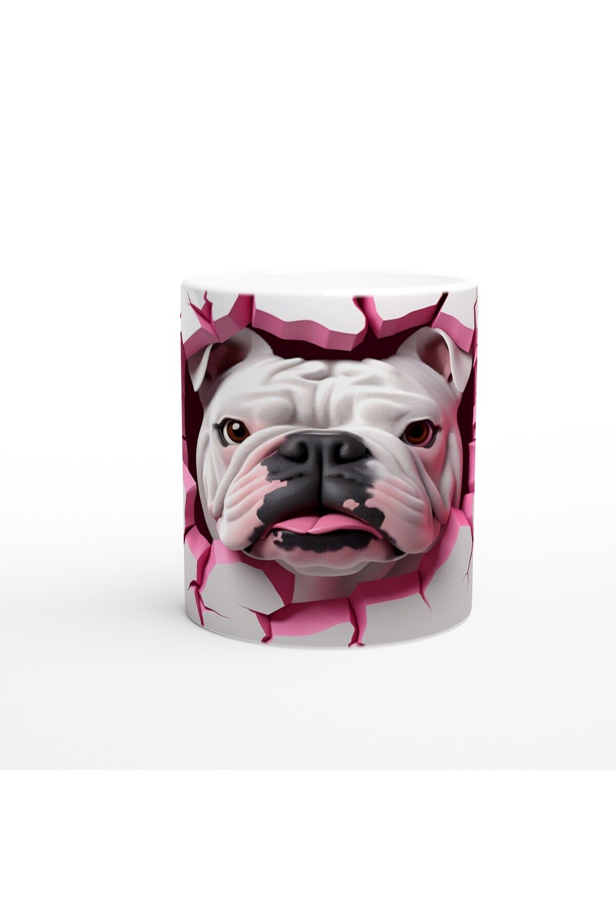 DERWARDEIN Çatlak Duvardan Bakan Bulldog Temalı Baskılı Kupa Bardak