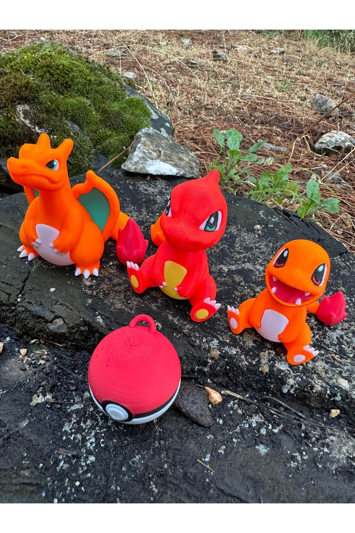 Phoenix Koleksiyon Pokemon Charmander Evrim Gelişim Seti Charmeleon, Charizard Pokemon Figür Oyuncak 5-6-6,5 Cm Poketop