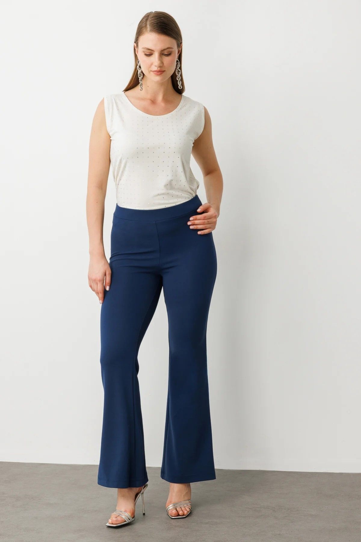 ON TRİKO İnce Fitilli İspanyol Paça Tayt Pantolon 54164-25