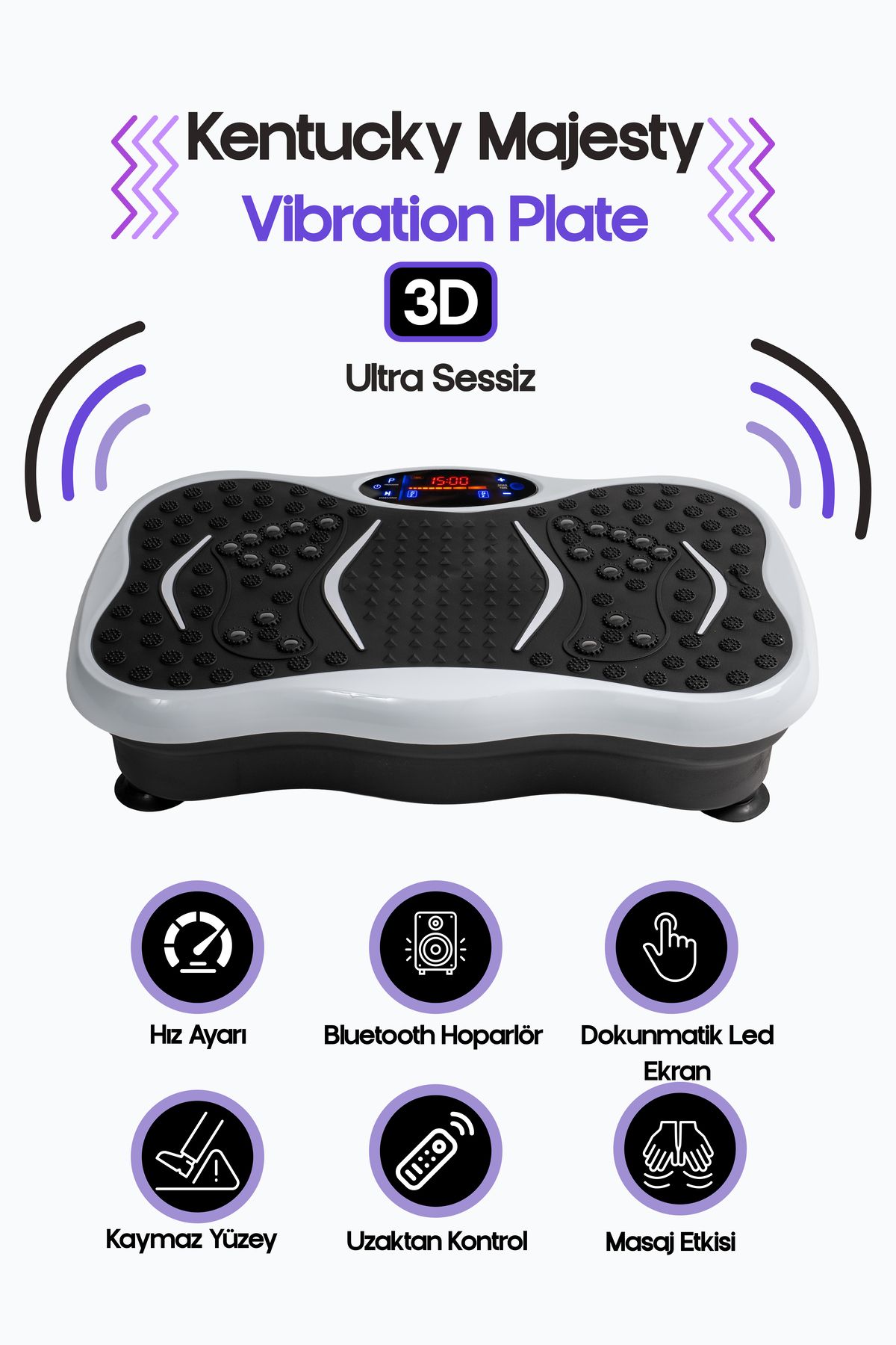 Kentucky Majesty 3d 5 Programlı Titreşimli Spor Kondisyon Fitness Egzersiz Aleti Vipration Plate
