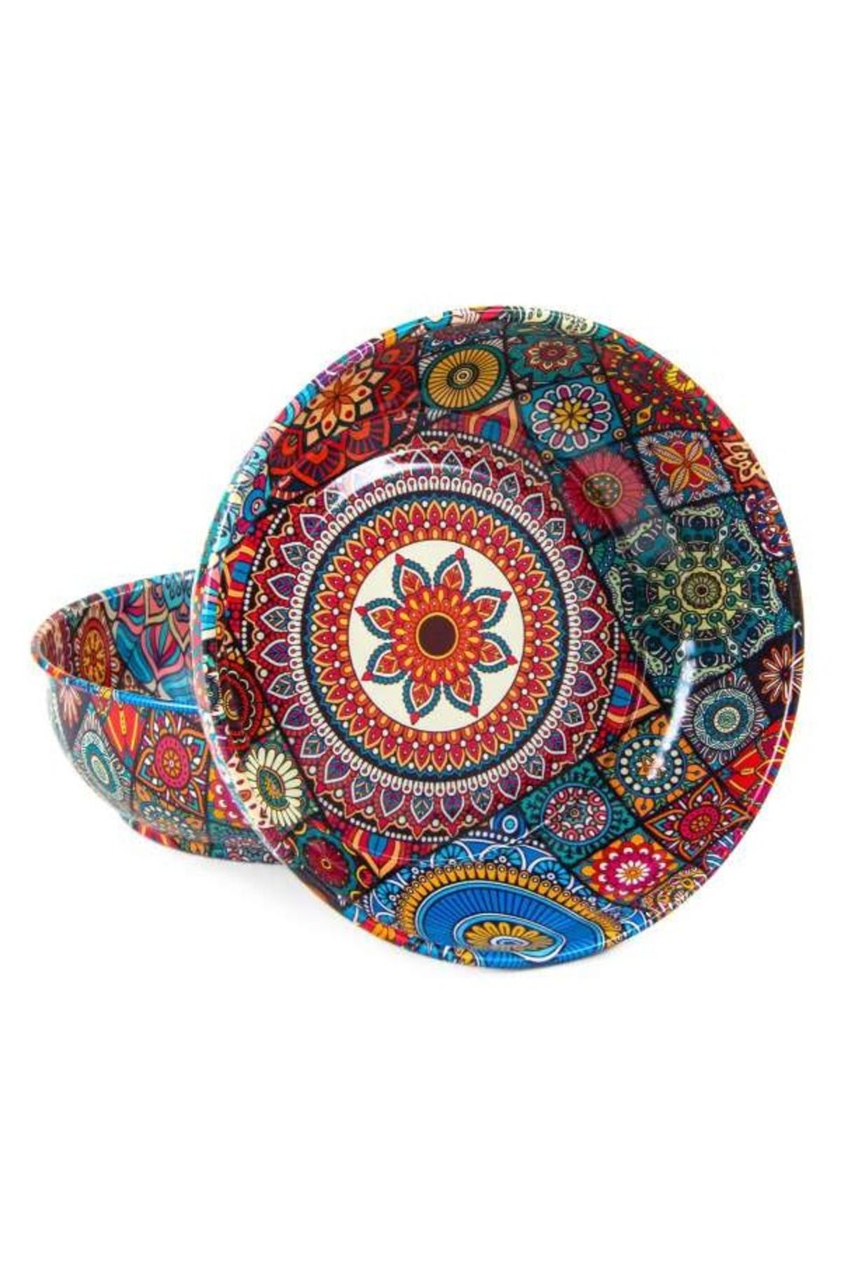 GRANDSTORE Desenli Metal Çerezlik Büyük Boy