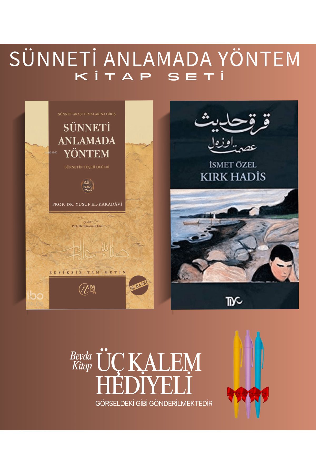 Nida Yayıncılık Sünneti Anlamada Yöntem - İsmet Özel Kırk Hadis - Kitap Seti - Kalem Hediyeli