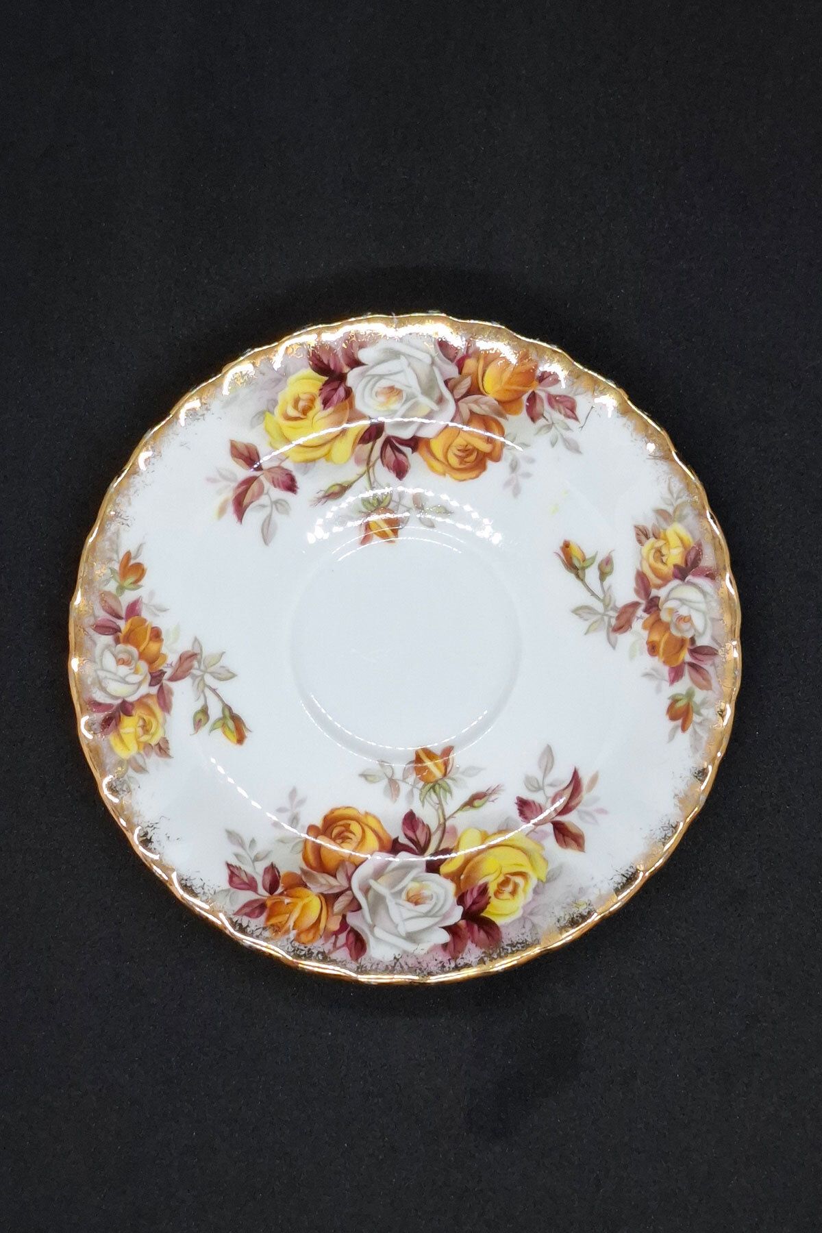 Royal Albert Lenora Bone China England Antika Porselen Kahve Fincan Tabağı 12 cm