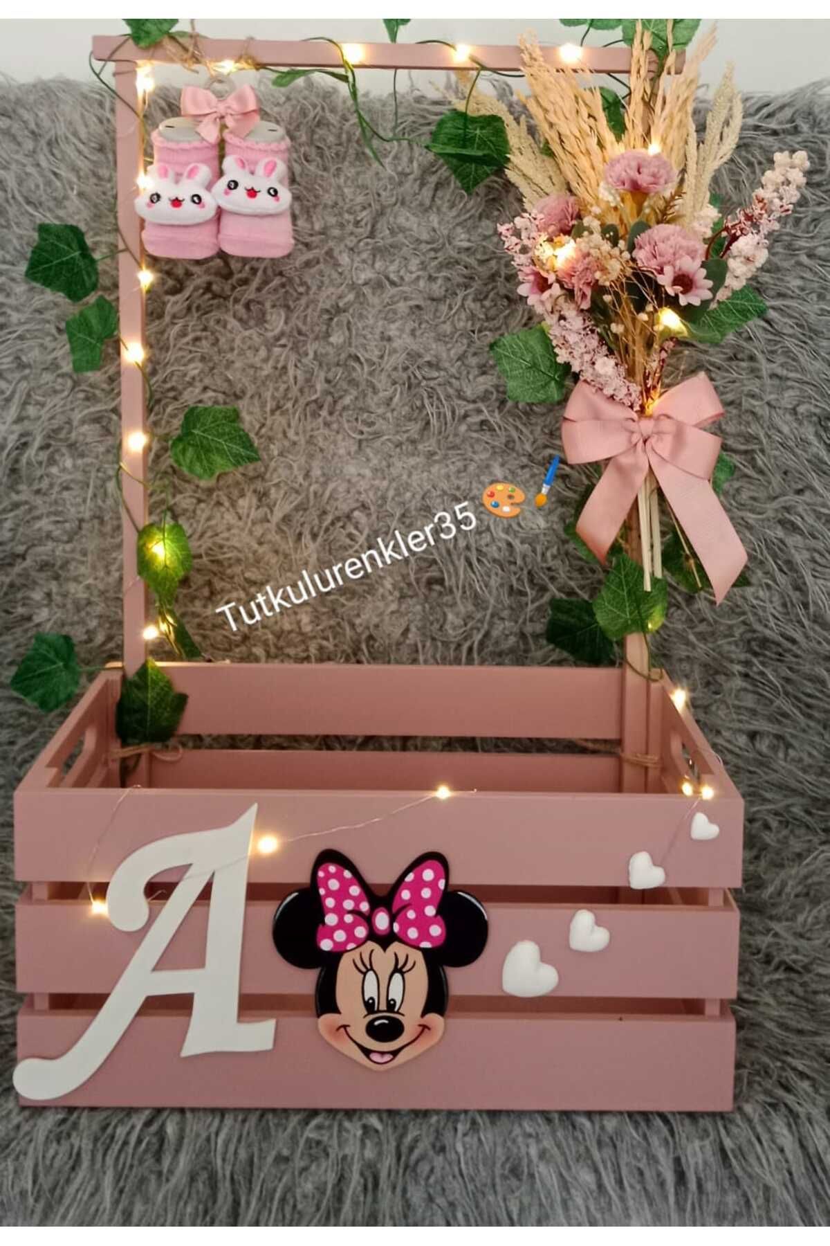 Tutkulu renkler 40 uçurma sepeti/ kırk uçurma sepeti/babyshower/bebek hediye sepeti/40*26*19*60 ledli mdf büyük boy