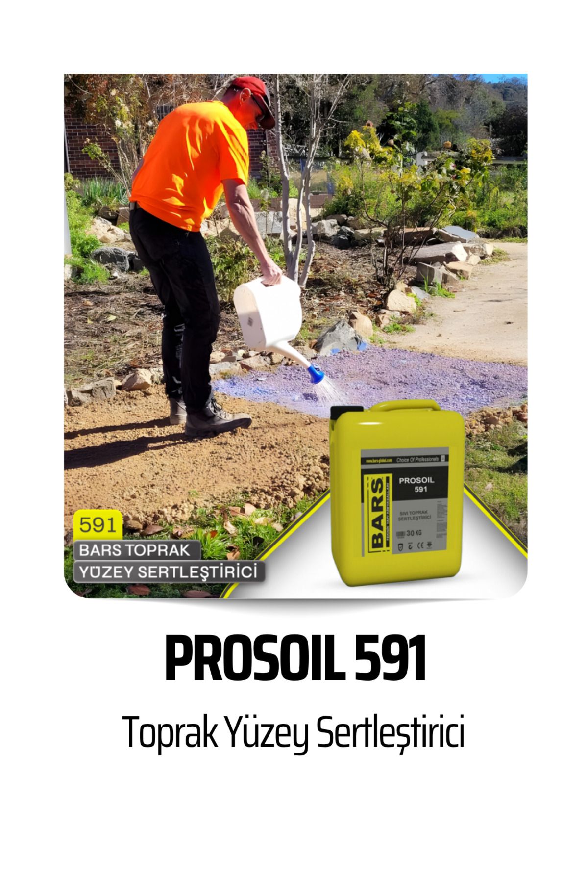 BARS PROSOIL 591 Toprak Sertleştirici, Toz Önleyici Şeffaf Zemin Koruyucu Sıvı 30 Kg