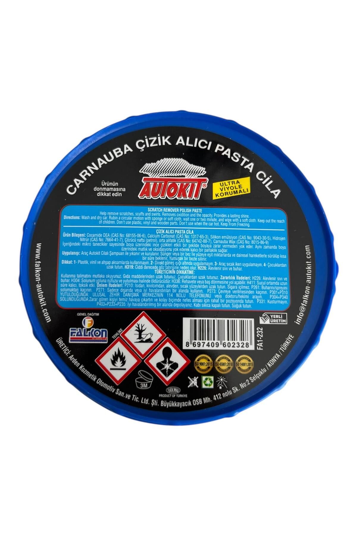 Autokit Araba Çizik Giderici Oto Güneş Yanığı Ve Boya Koruma, Parlatıcı Wax Pasta Cila 300gr