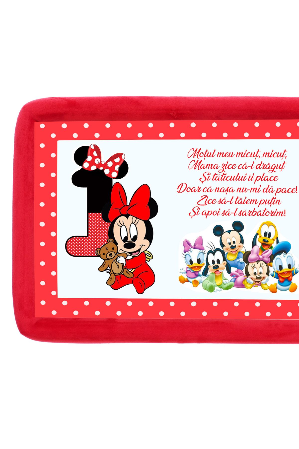 Recostore-Tava mot fata, aniversare 1 an, model Minnie Mouse, rosu, REC5011/14 2