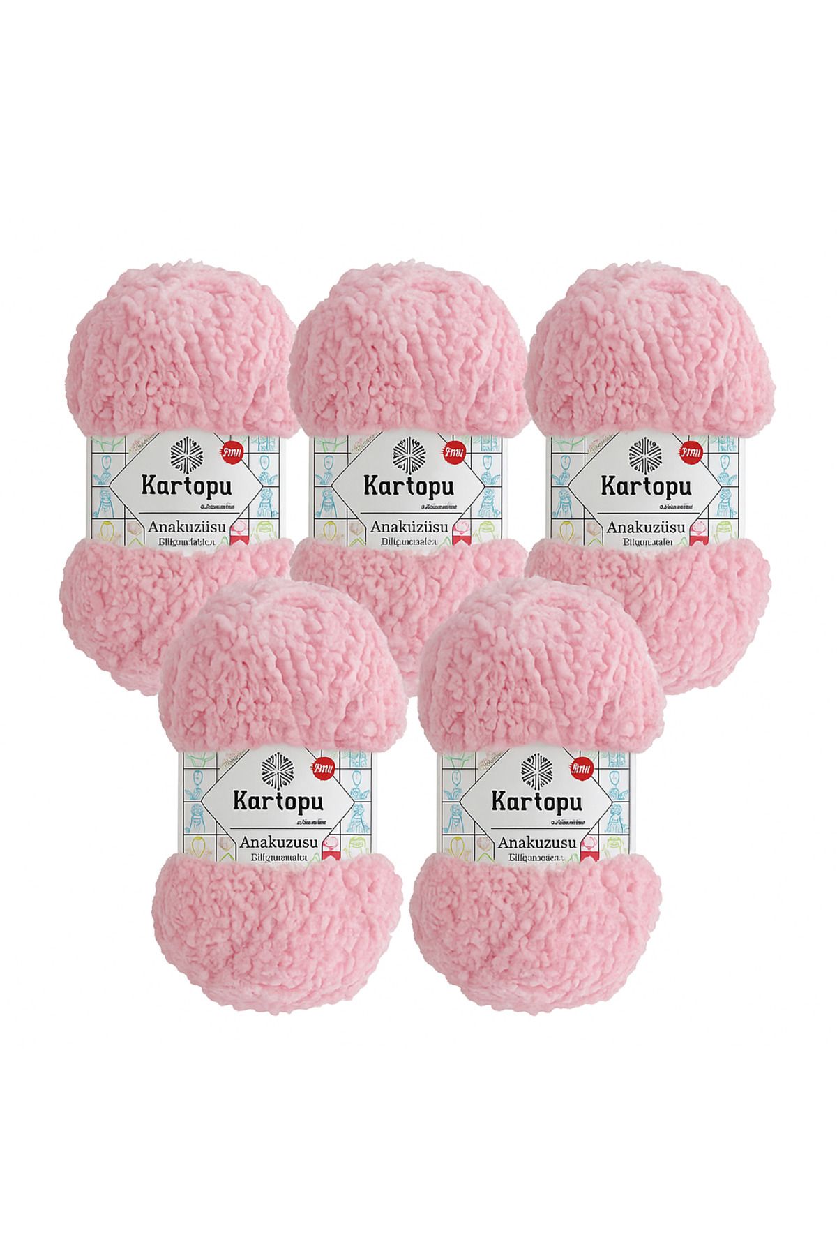 Kartopu Anakuzusu Bebek Örgü İpliği 5’li Paket – 100g x 5 – %100Polyester - Yumuşak, Peluş Doku