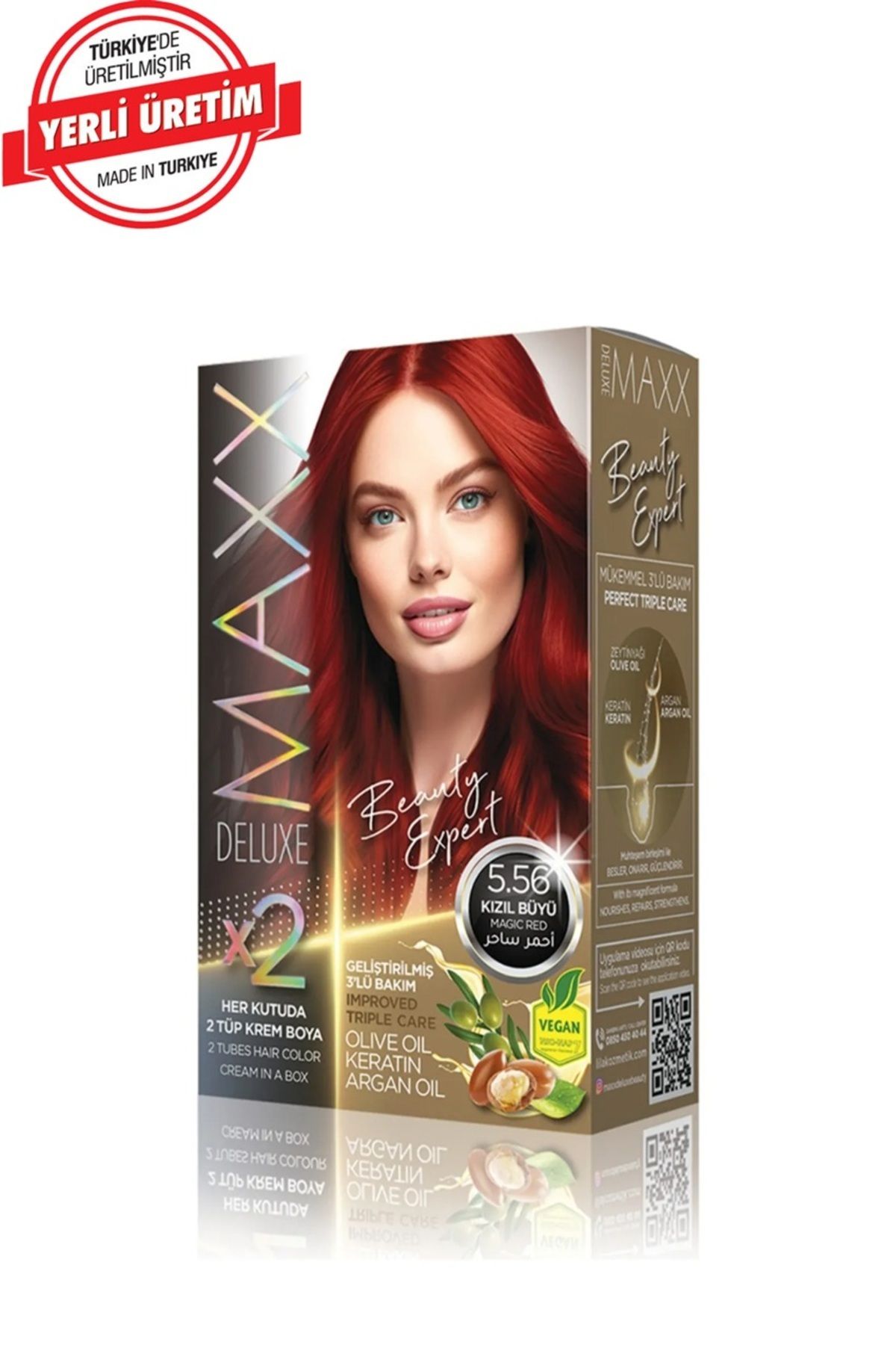 MAXX DELUXE BEAUTY Keratinli Saç Boya Seti 2 Tüp + 2 Oksidan 34 Harika Renk Seçeneği
