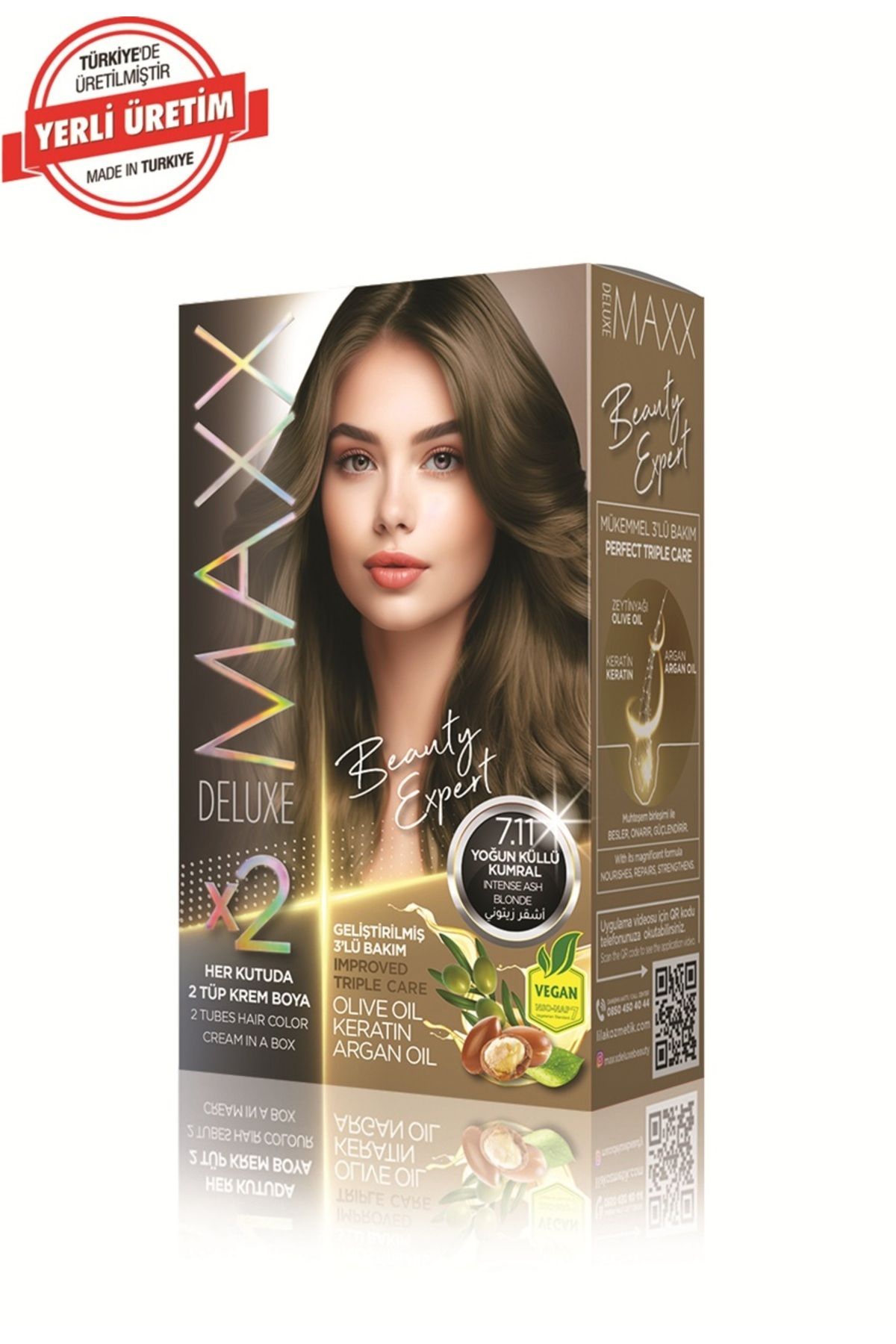 MAXX DELUXE BEAUTY Keratinli Saç Boya Seti 2 Tüp + 2 Oksidan 34 Harika Renk Seçeneği