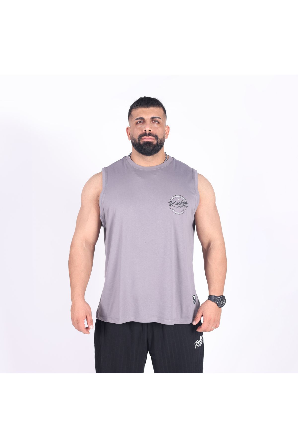 RUCHON NUTRITION Erkek Oversize Spor Tişört | %100 Pamuk Geniş Kalıp Gym T-Shirt - RUCHON Wide ATHLETE GYM Apparel