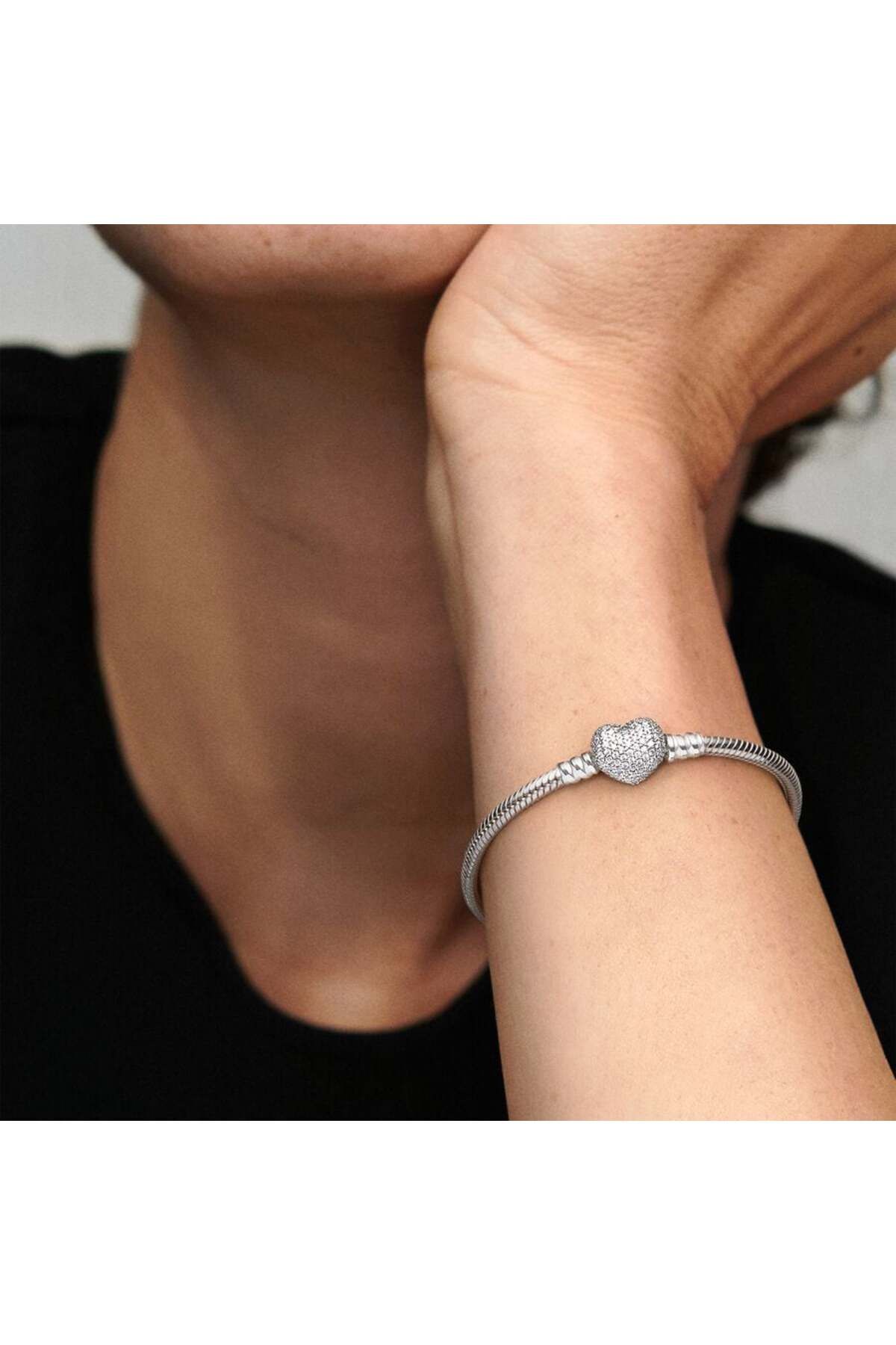 Çelik Birebir Marka Kalp Charm Çelik Bileklik