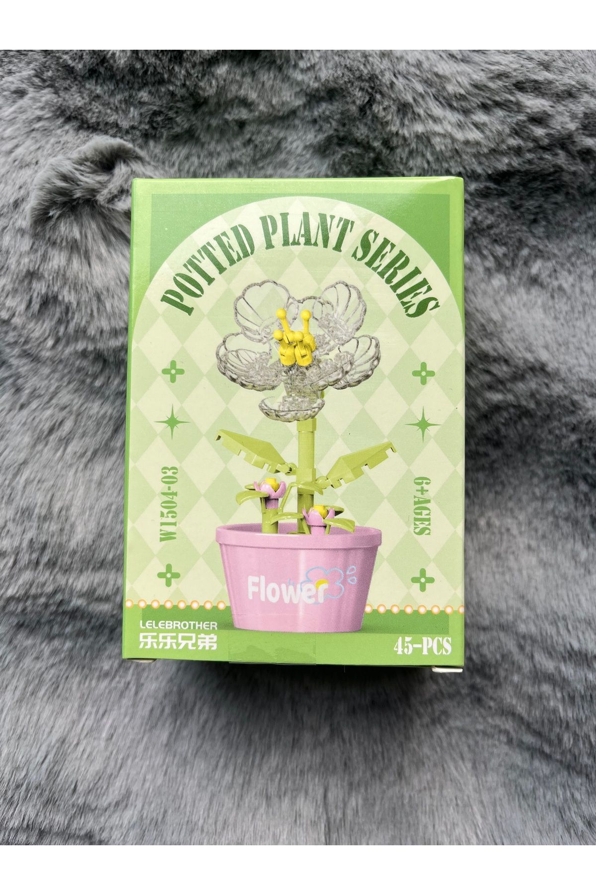 ZephiaStore Saksıda Şeffaf Çiçek Clear Bricks Çiçek Legolar Potted Plant Series Yapı Blokları