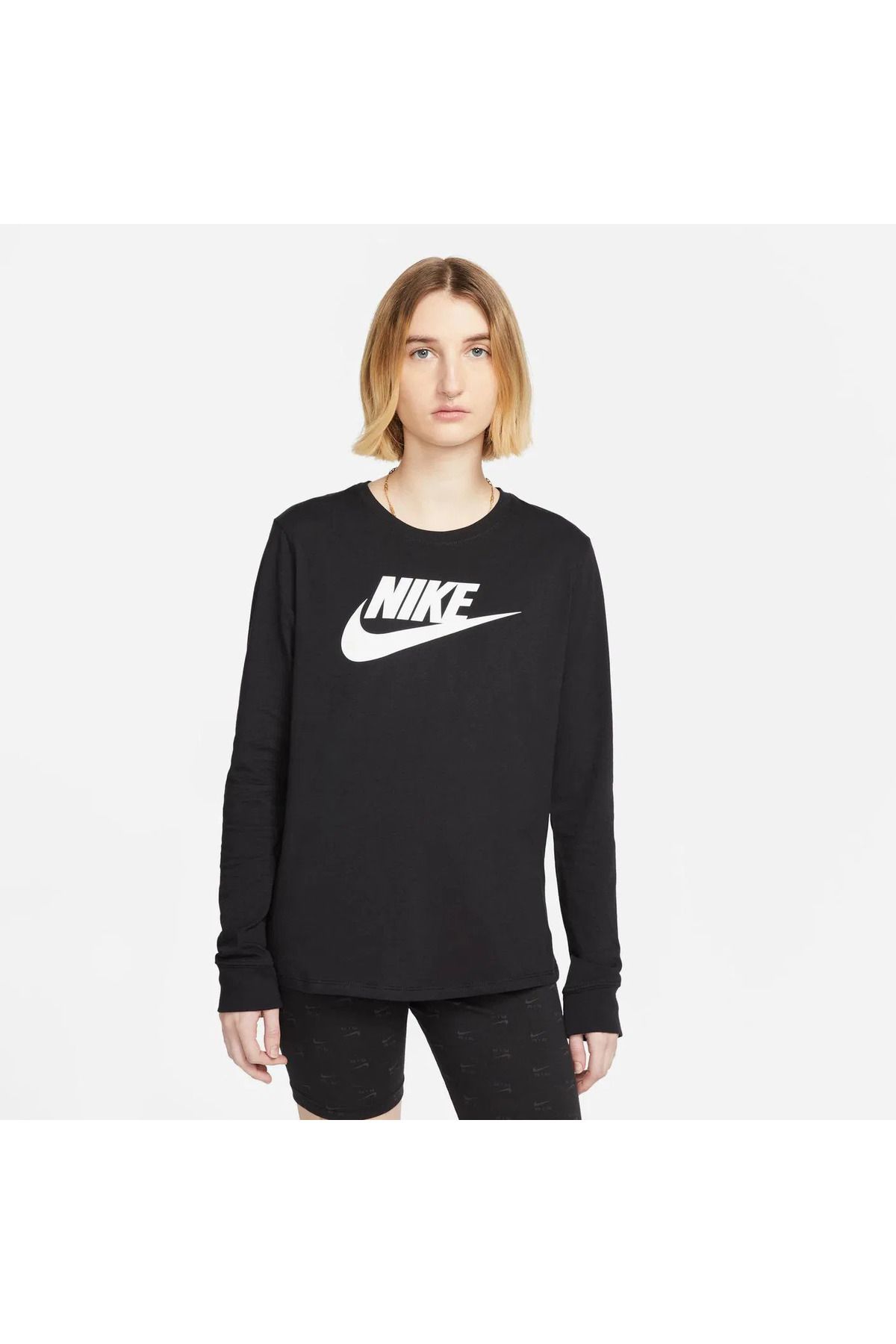 Nike Sportswear Essential Kadın Siyah Günlük Uzun Kollu T-Shirt
