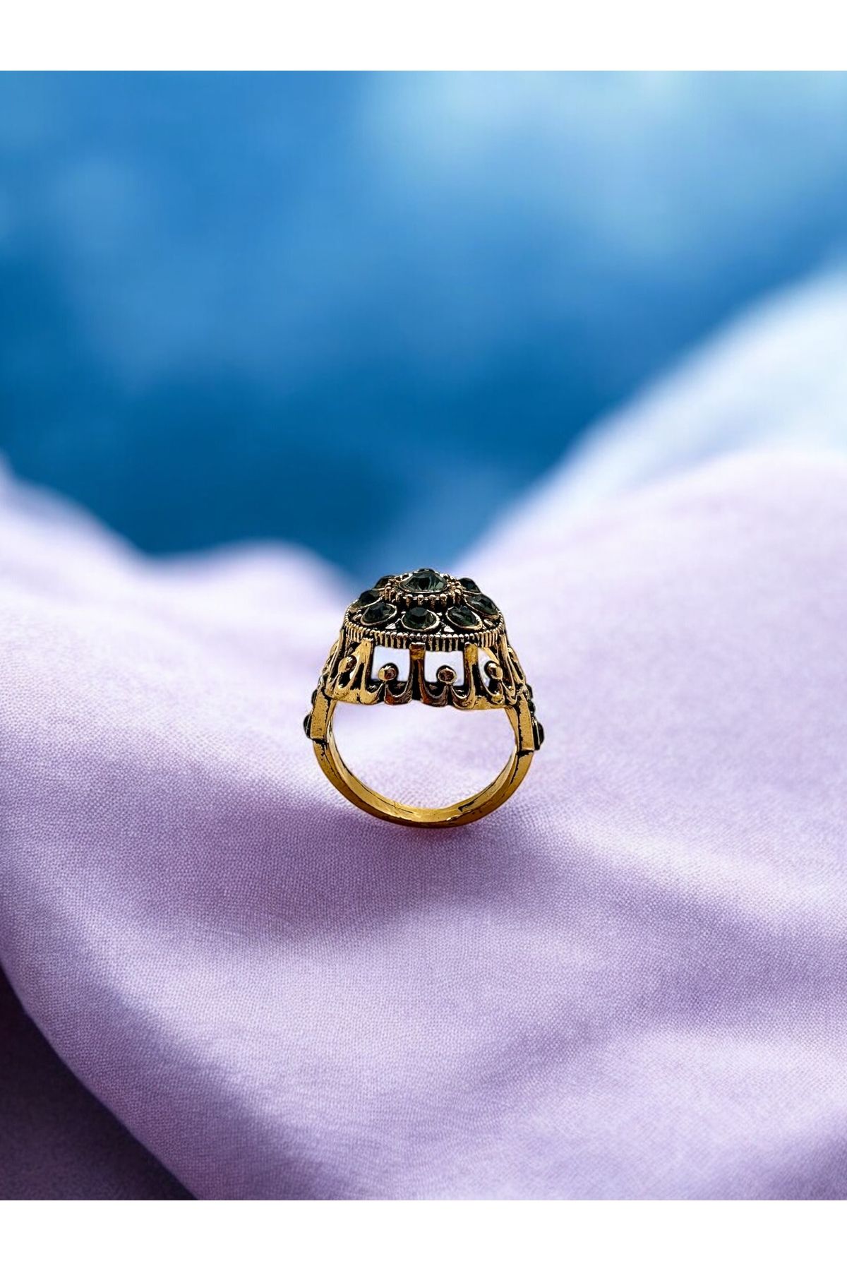 FUYA JEWELLERY Elmas Montür Çiçek Motif Yüzük