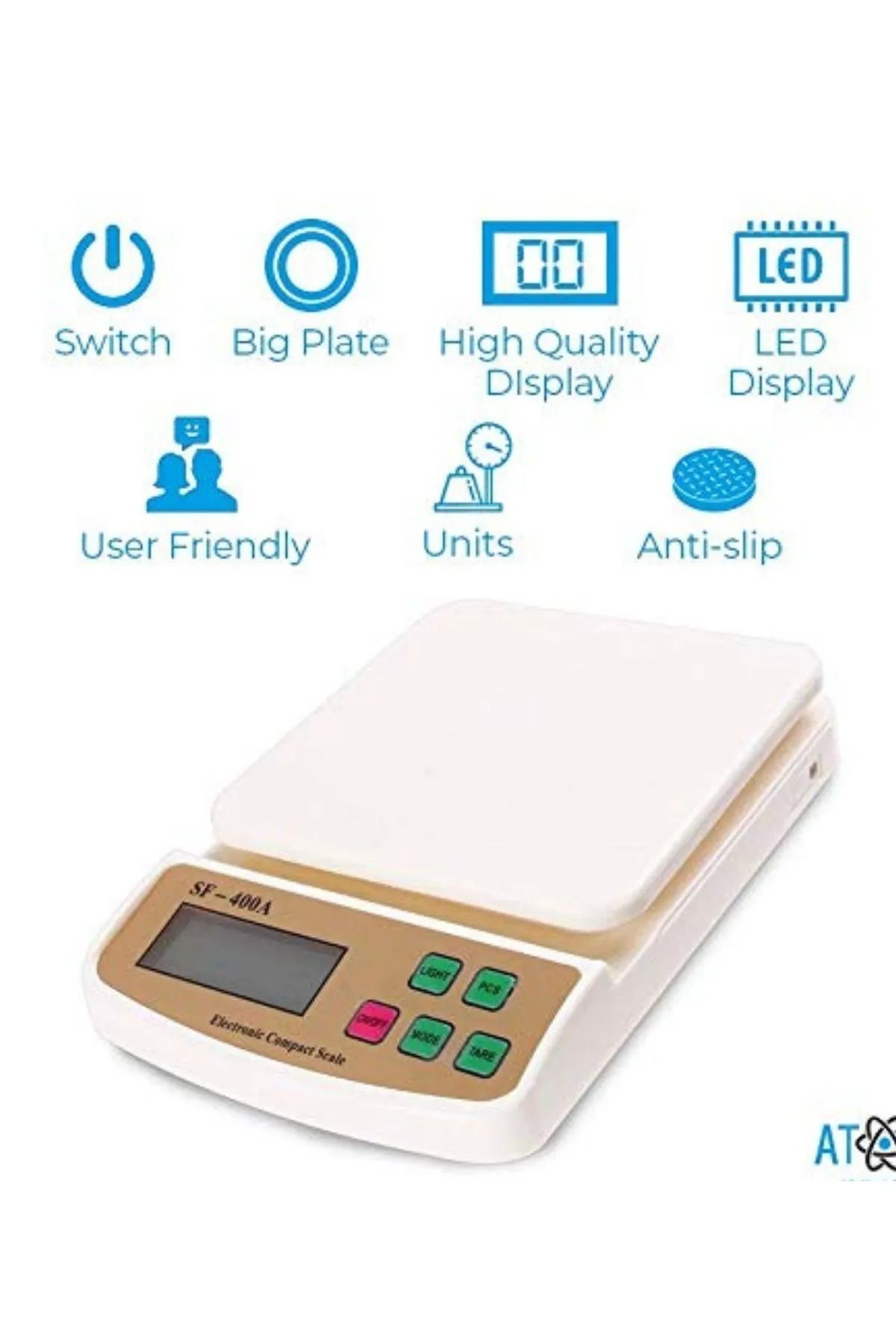 OnlyTech Sf 400 Dijital Mutfak Tartısı Mutfak Terazisi Hassas Işıklı Lcd Ekranlı Mutfak Diyet Tartı Ölçek