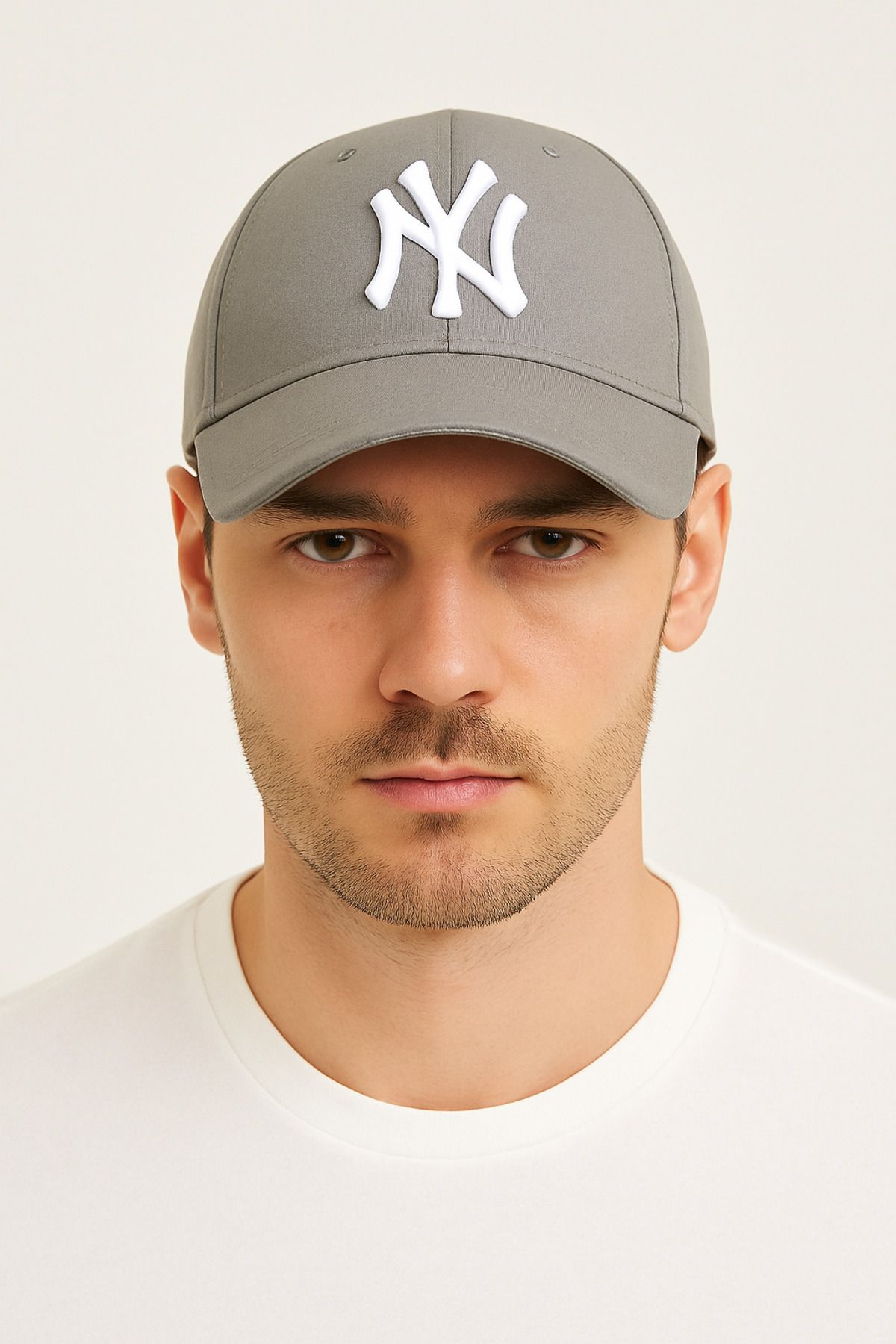 CosmoOutlet Erkek Gri New York Logolu Şapka Ayarlanabilir Spor Baseball Kep