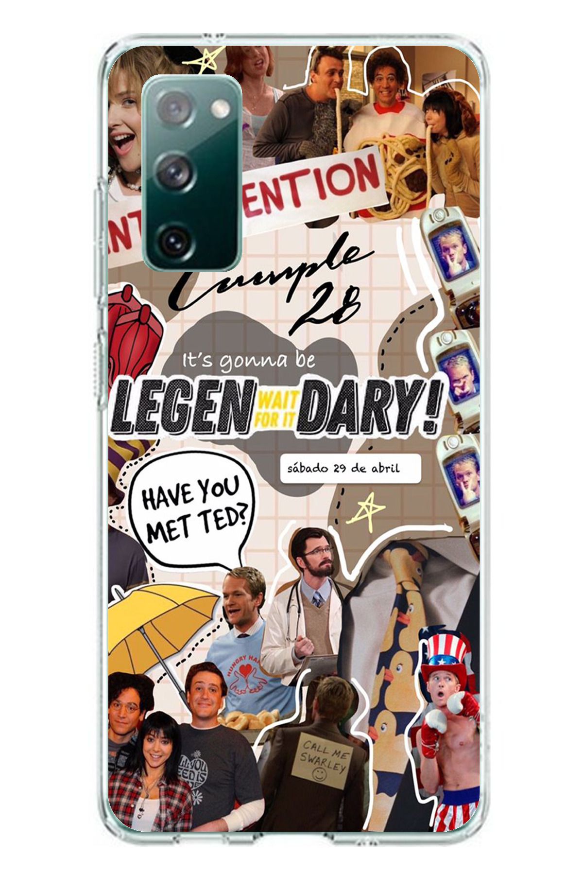 TechTree Samsung Galaxy S20 FE Uyumlu Retro Gazete How i met your mother Tasarımlı Şeffaf Silikon Kılıf