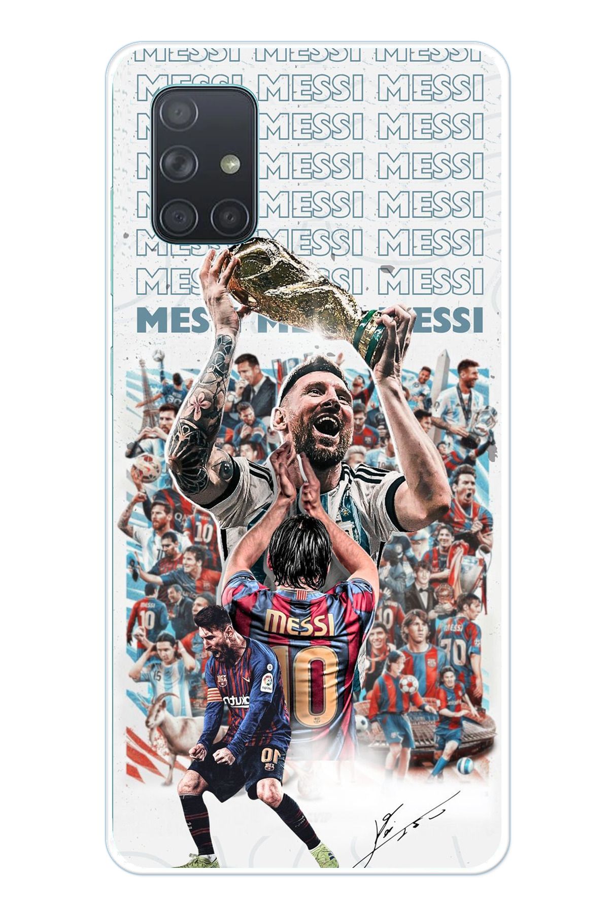 TechTree Samsung Galaxy A71 Uyumlu Messi Dünya Kupası Şeffaf Silikon Kılıf