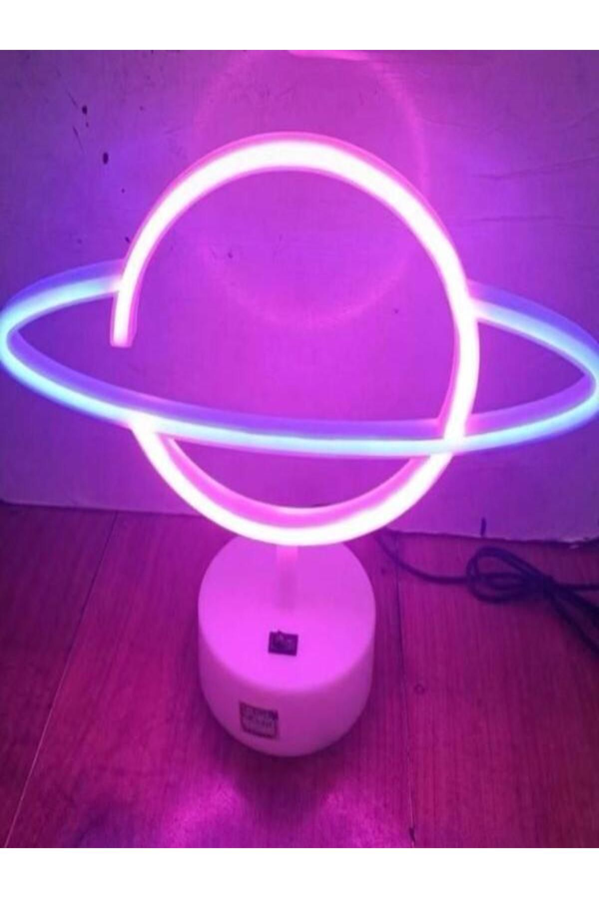 Home DEKORATİF SATURN NEON LAMBA LED IŞIKLI USB'Lİ PİLLİ DEKORATİF GECE LAMBASI