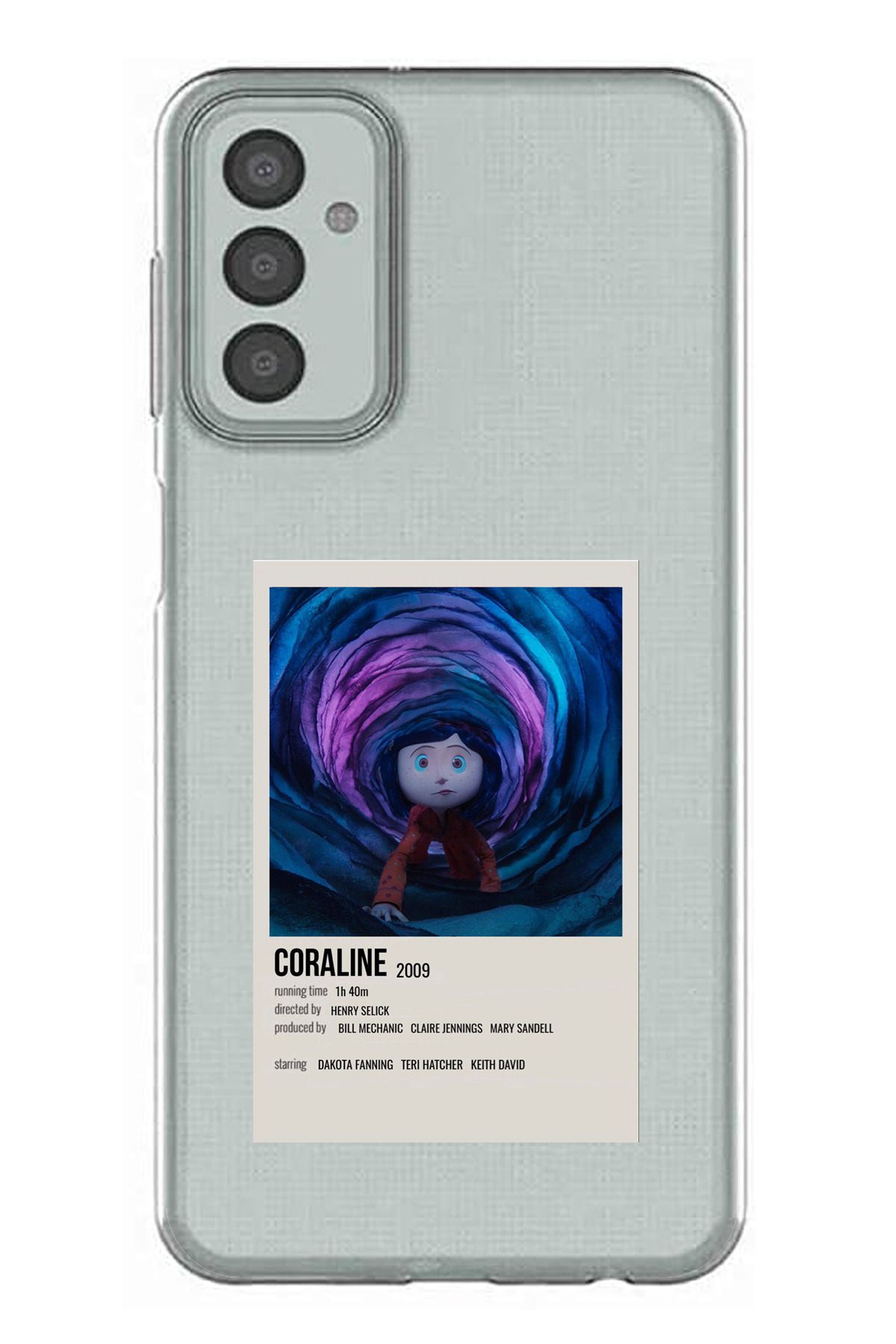 TechTree Samsung Galaxy M13 - M23 Uyumlu Coraline - Koralin ve Gizli Dünya Tasarımlı Şeffaf Silikon Kılıf