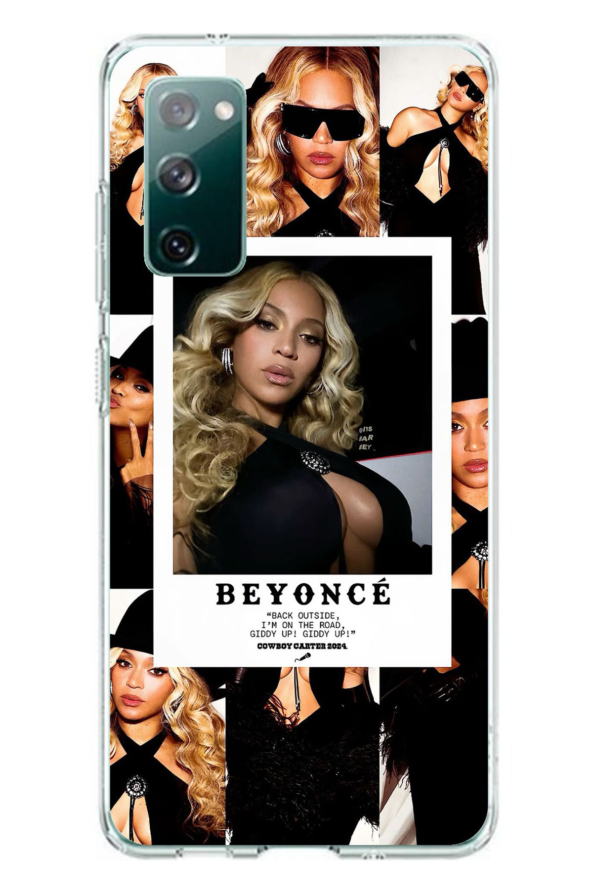 TechTree Samsung Galaxy S20 FE Uyumlu Beyonce Fotoğraflar Şeffaf Silikon Kılıf