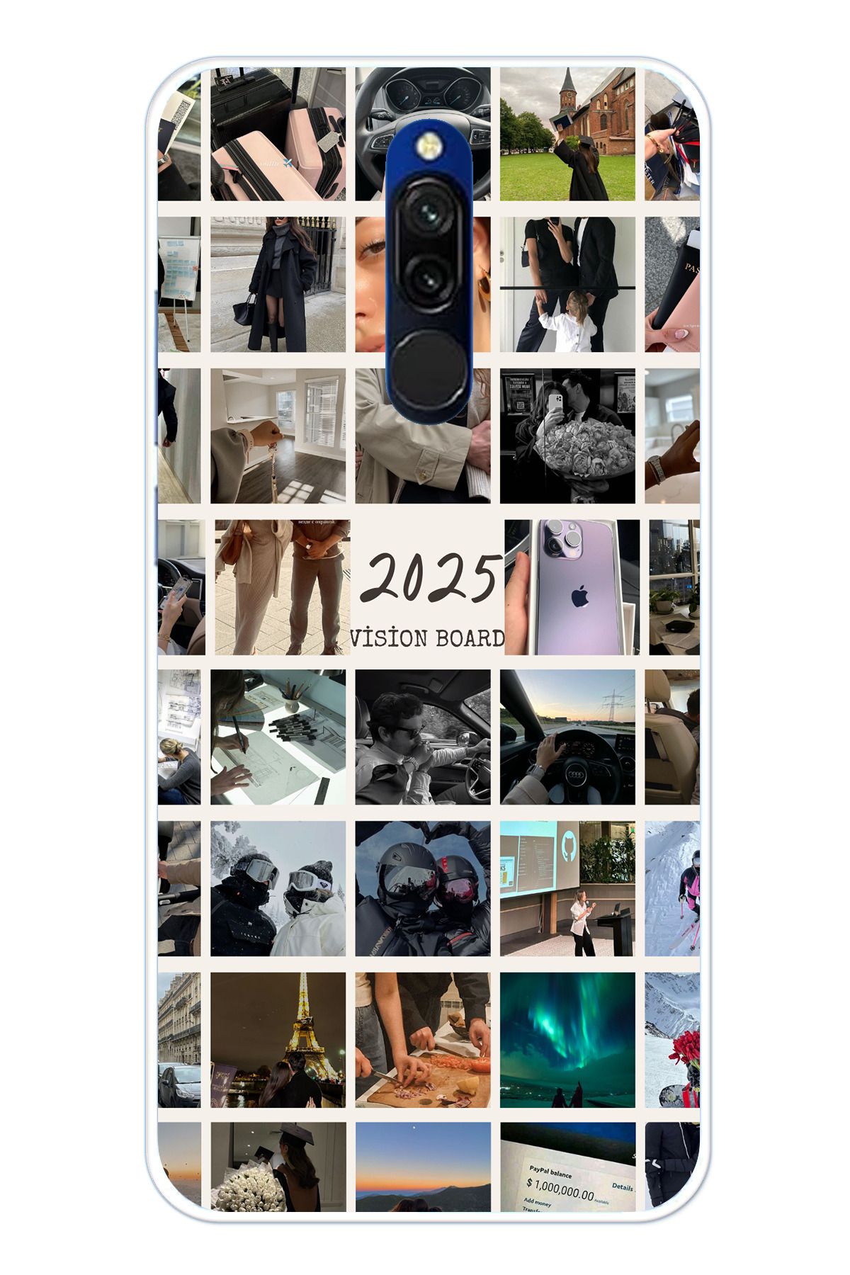 TechTree Redmi 8 Uyumlu 2025 Vision Board Hayal Panosu Tasarımlı Şeffaf Silikon Kılıf